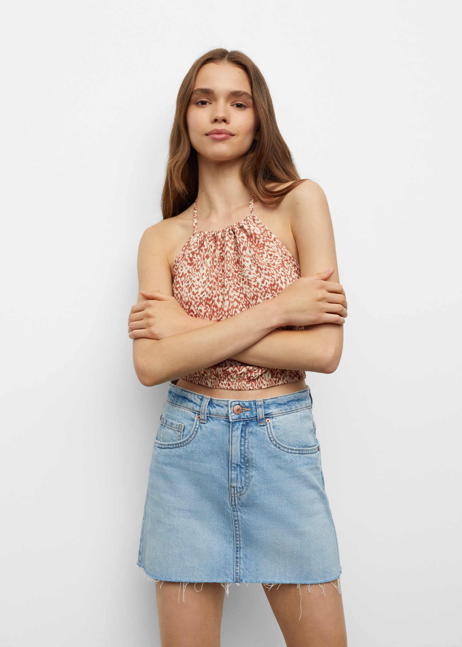Printed crop blouse - Details of the article 1
