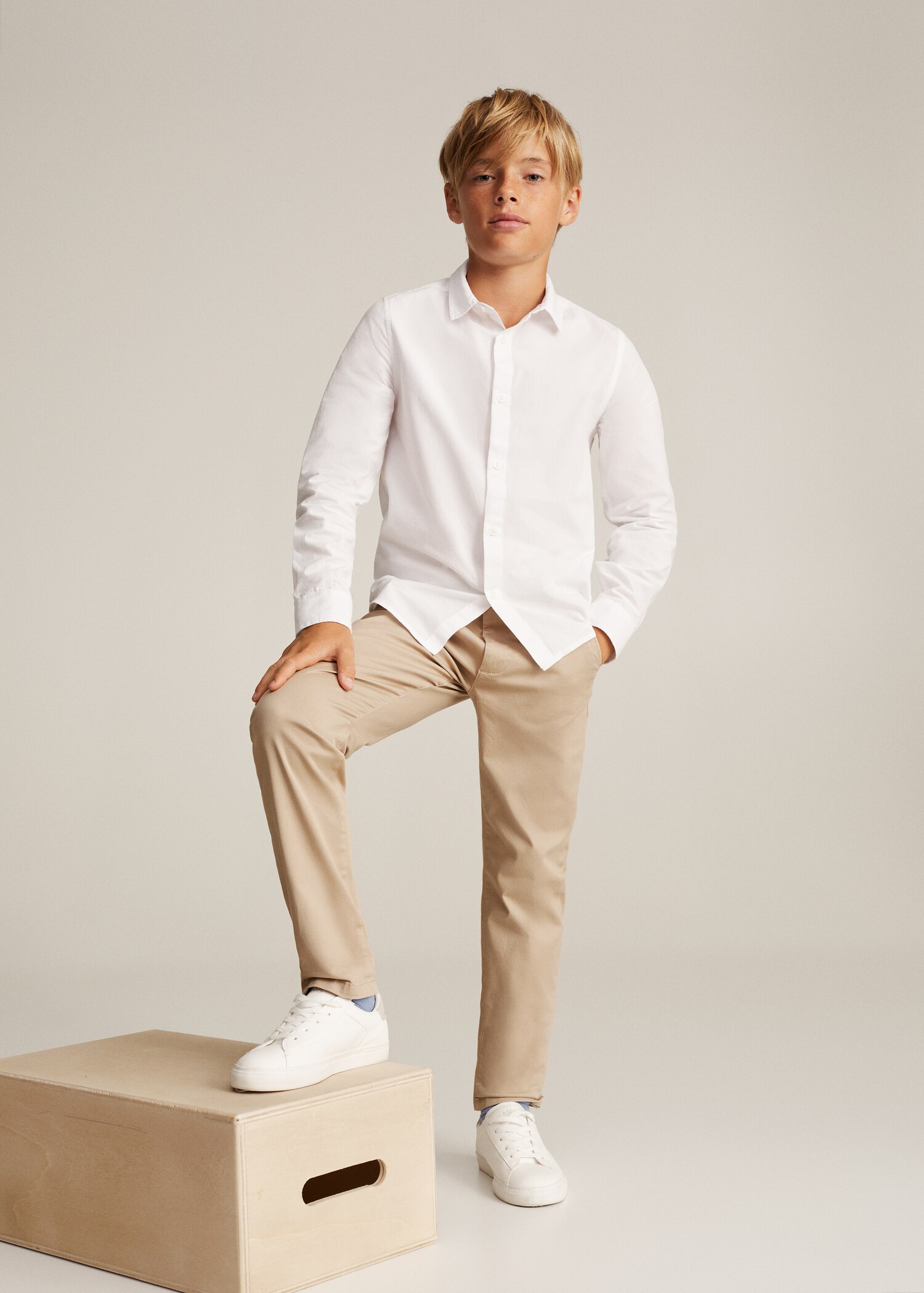 Cotton chinos - Medium plane
