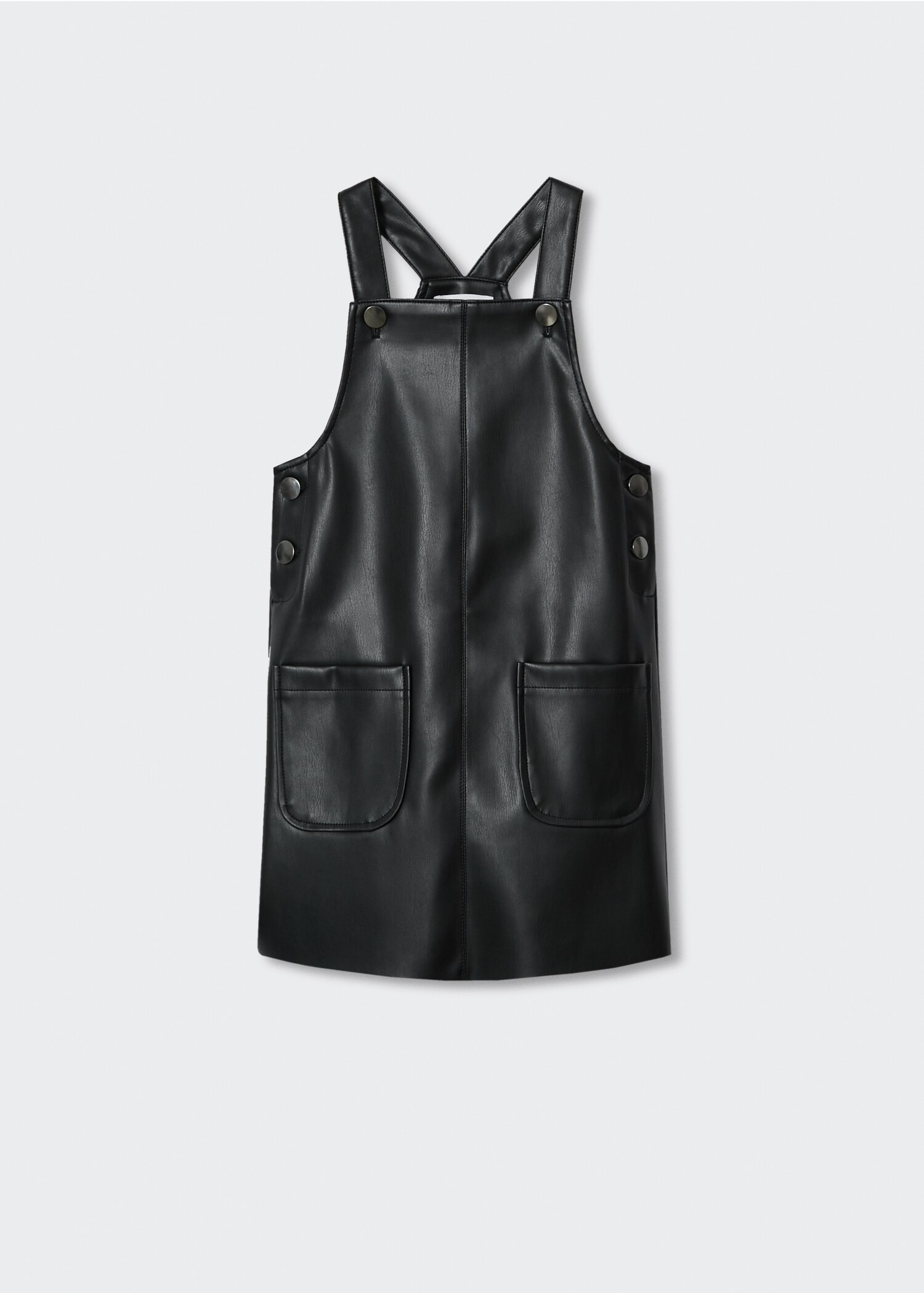 Faux-leather pinafore dress - Article without model