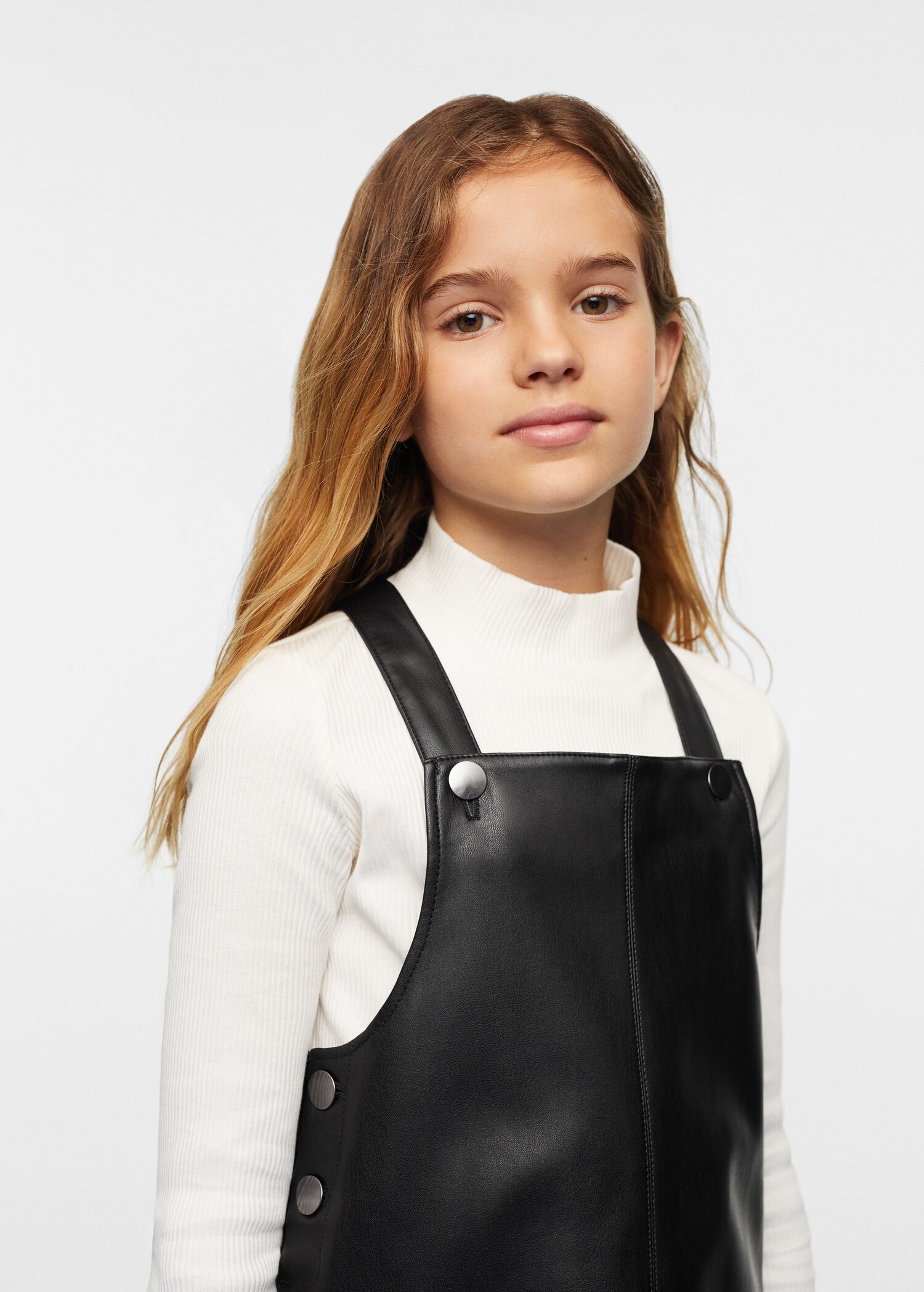 Faux-leather pinafore dress - Details of the article 2
