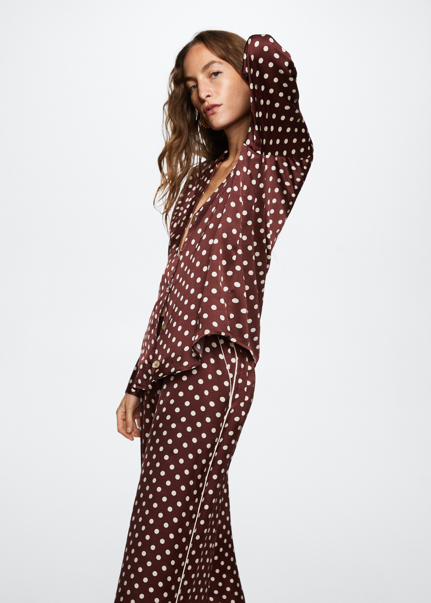Polka-dot satin pants - Details of the article 3
