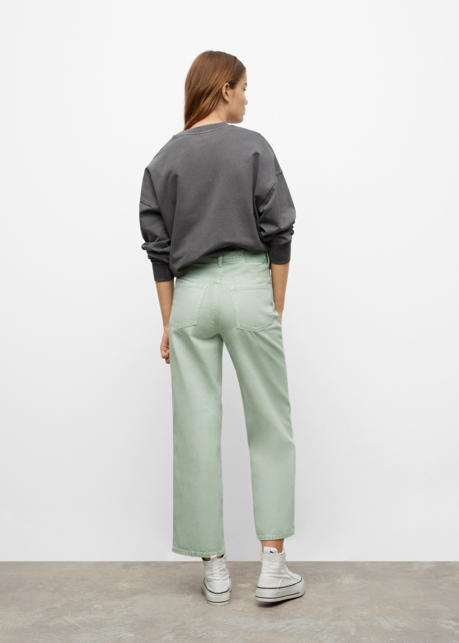 High waist straight jeans - Reverse of the article