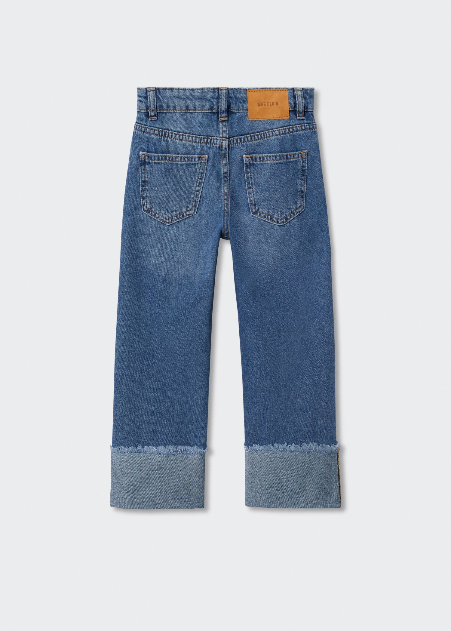 Jeans diritti bordo inferiore con risvolto - Retro dell'articolo