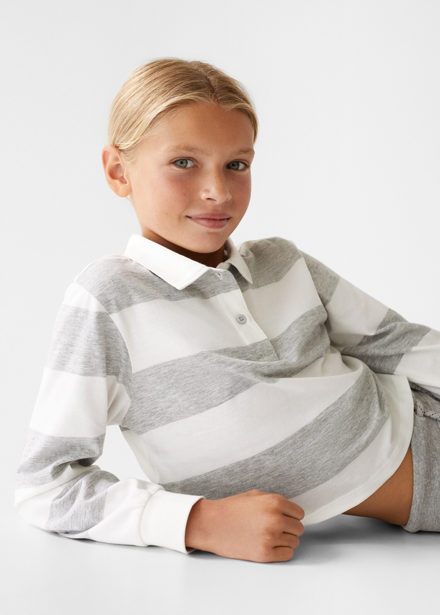 Gestreiftes Langarm-Poloshirt - Detail des Artikels 1