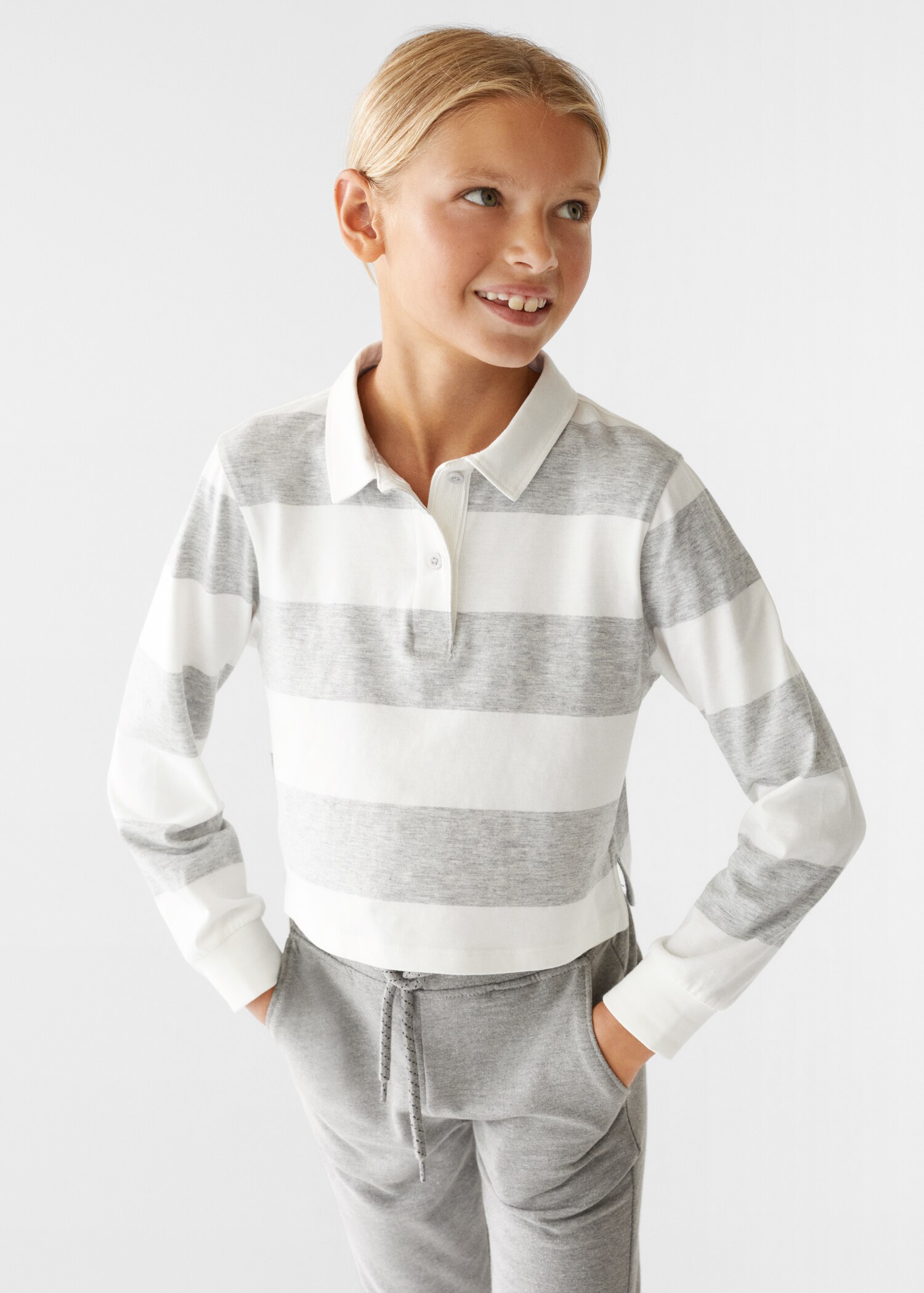 Gestreiftes Langarm-Poloshirt - Detail des Artikels 3