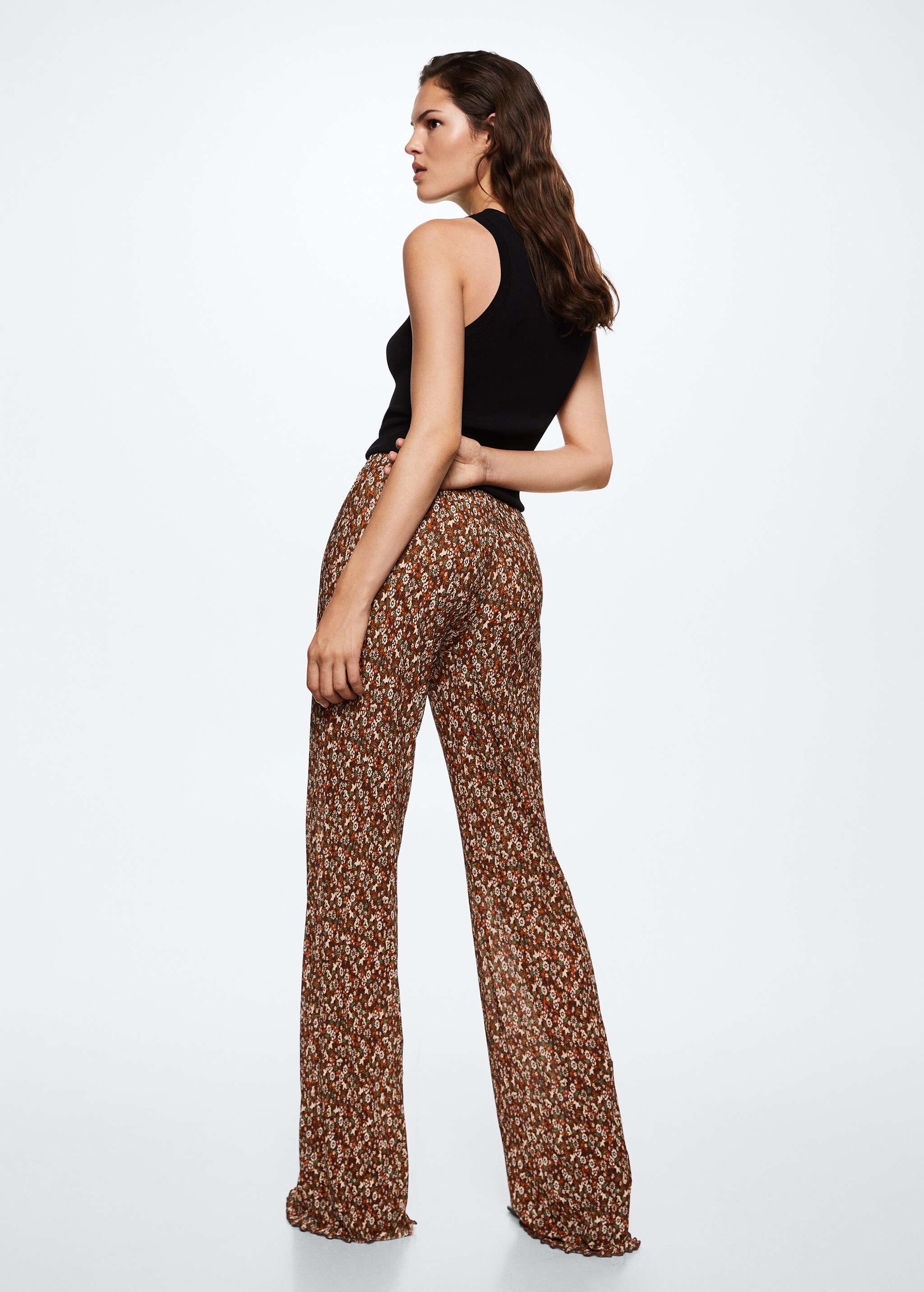Flared floral-print trousers - Reverse of the article