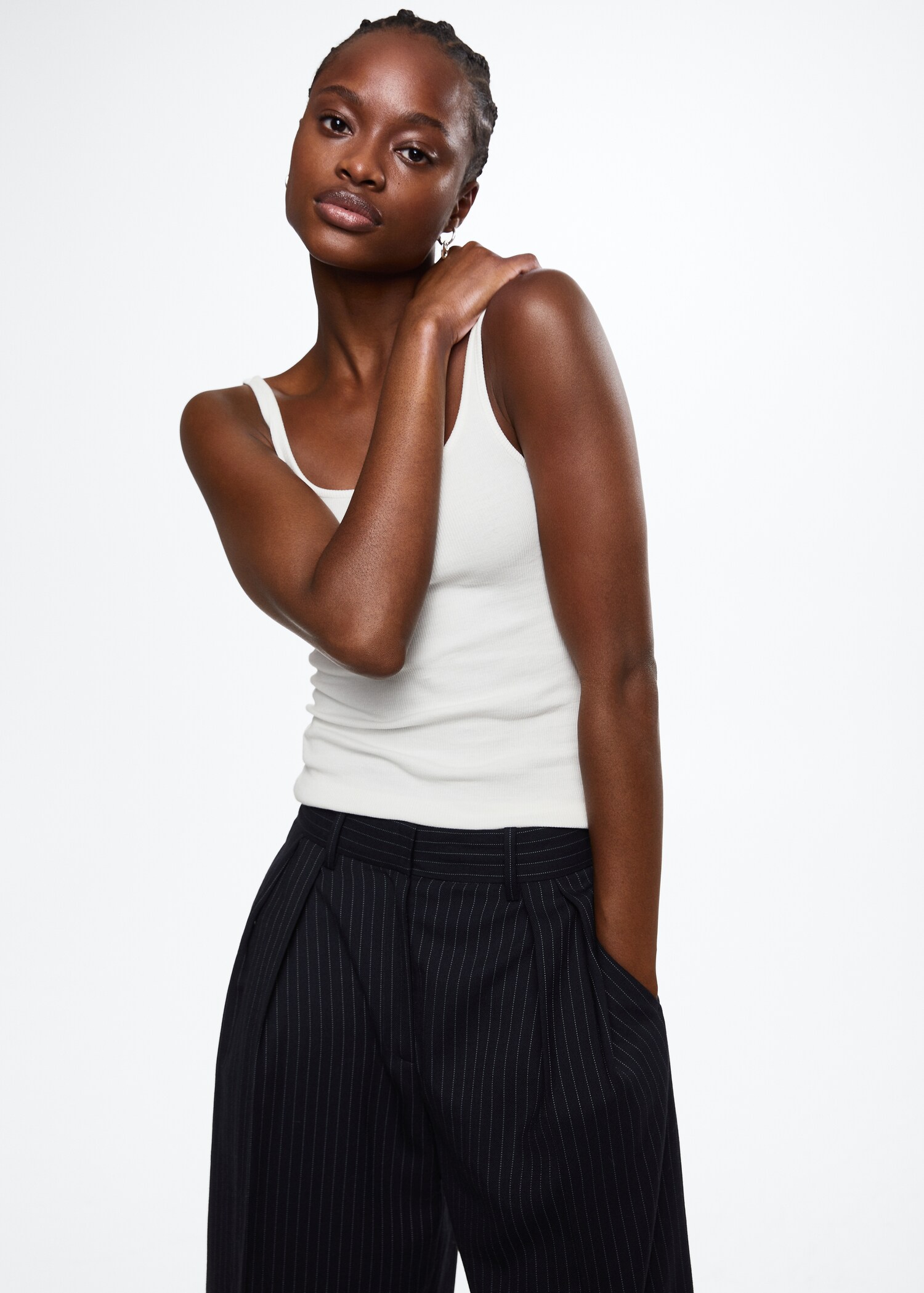 Ribbed strap top - Medium plane