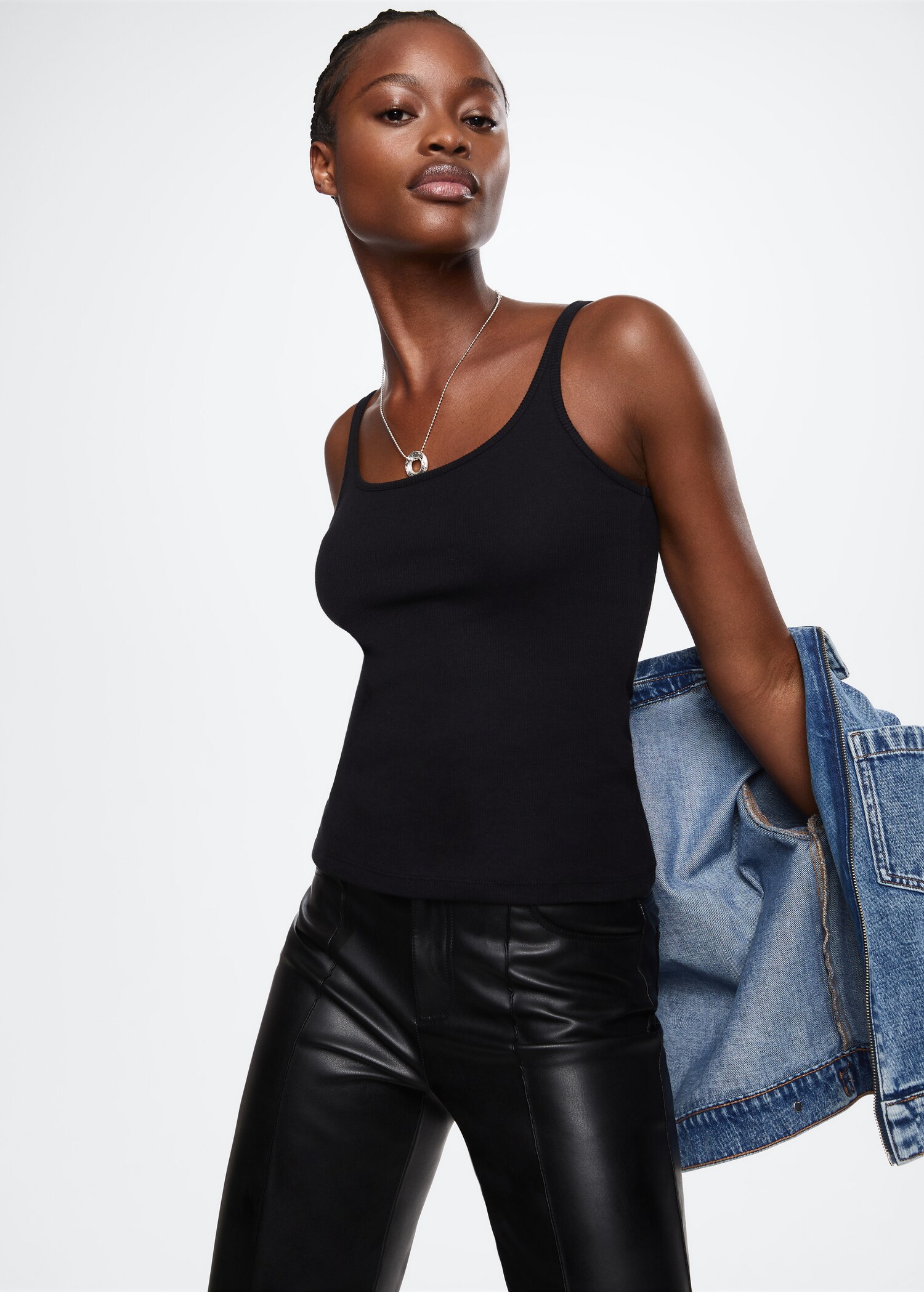 Ribbed strap top - Medium plane