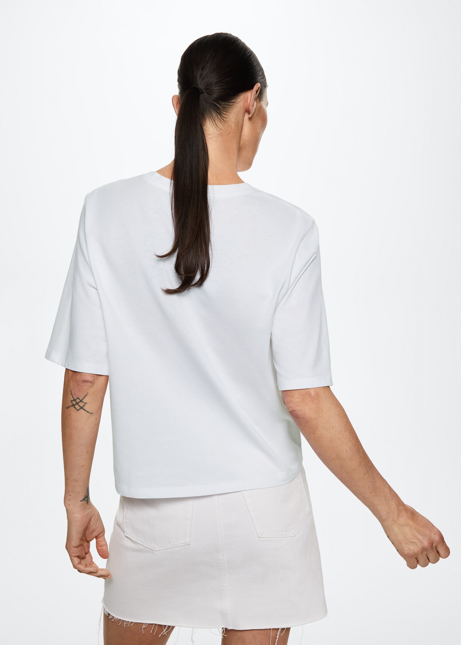 Printed cotton-blend T-shirt - Reverse of the article