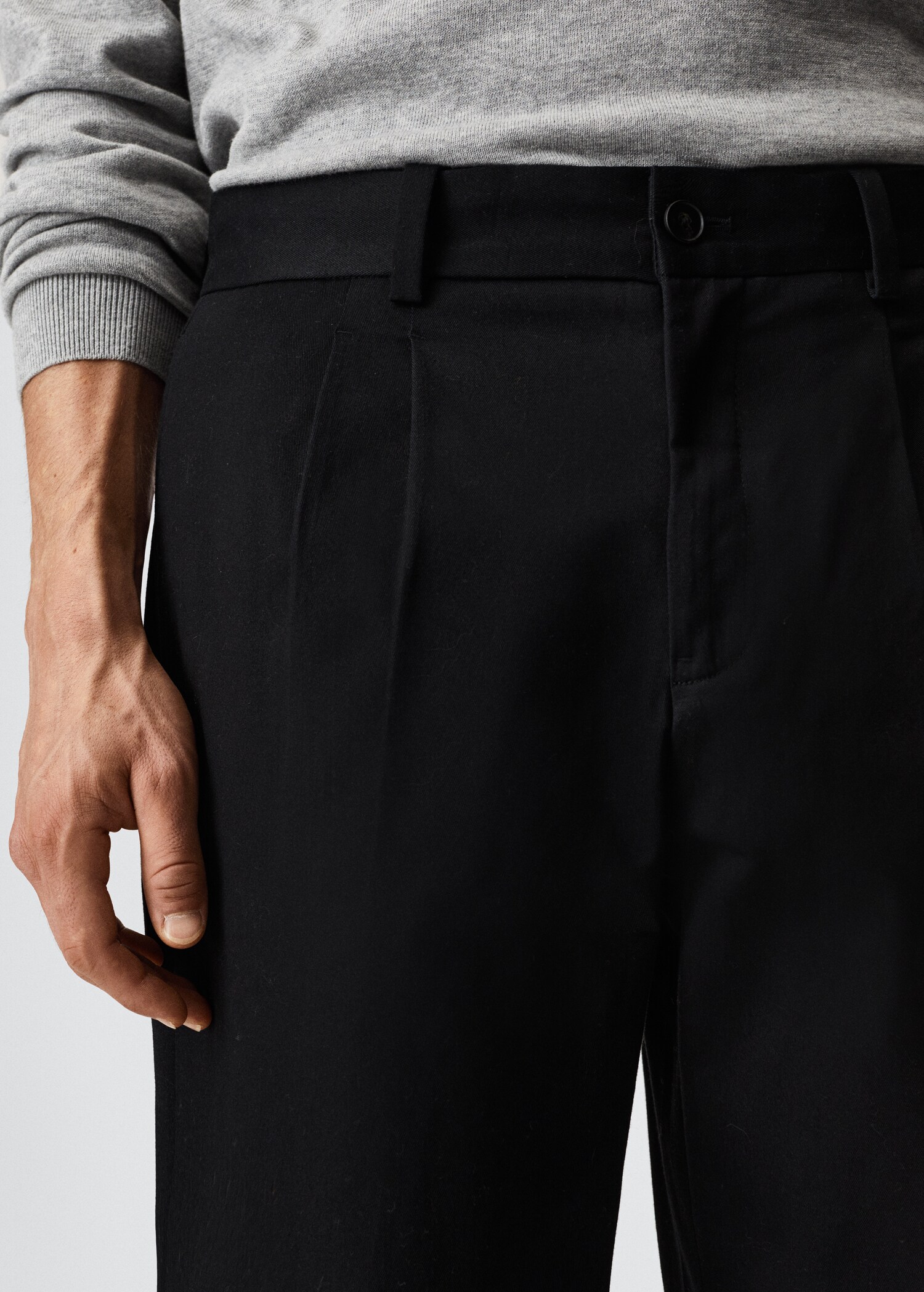 Regular-fit pleated trousers - Details of the article 1