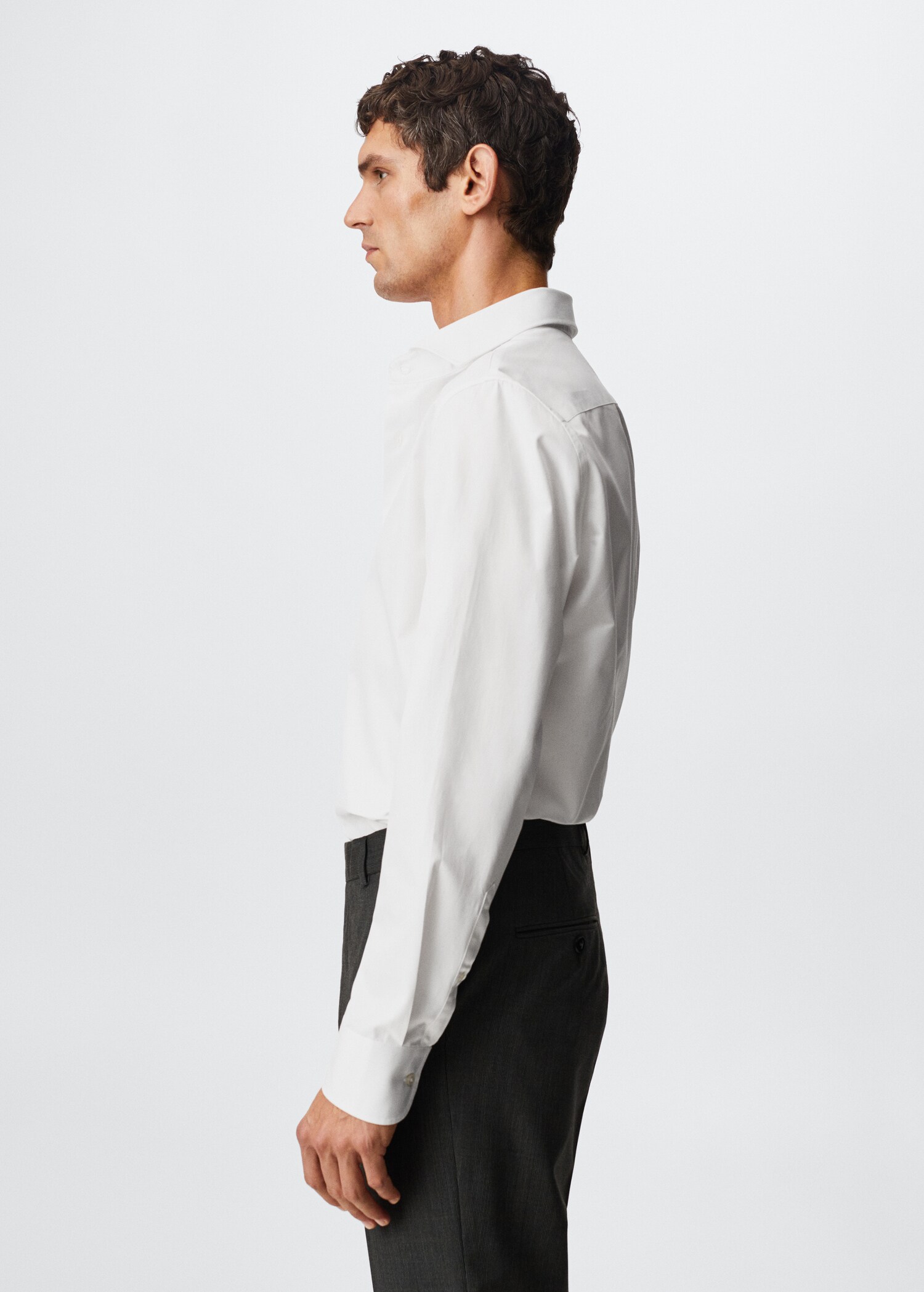 Slim Fit-Anzugshemd aus Baumwolle - Detail des Artikels 1