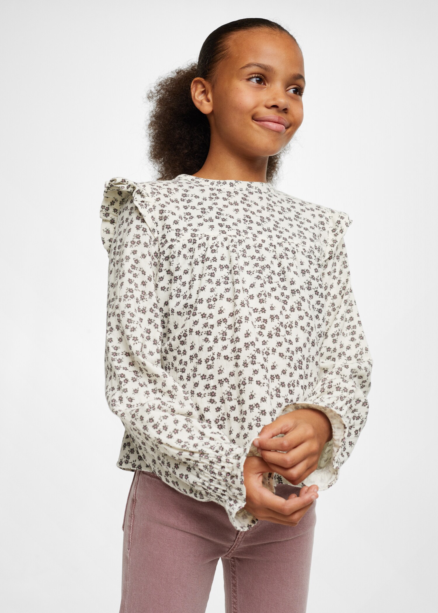Ruffled floral blouse - Details of the article 1