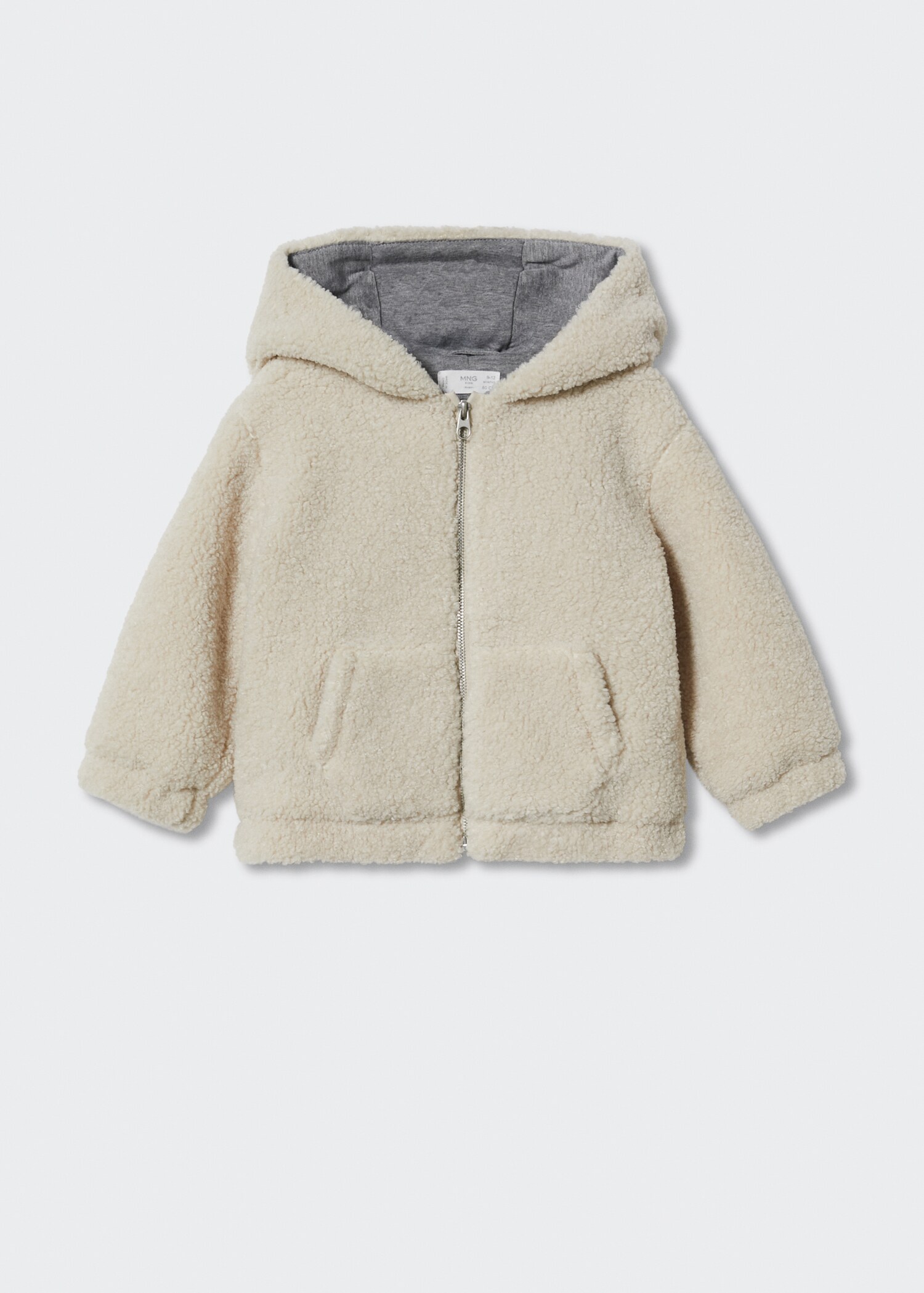Shearling-effect hooded coat - Article without model