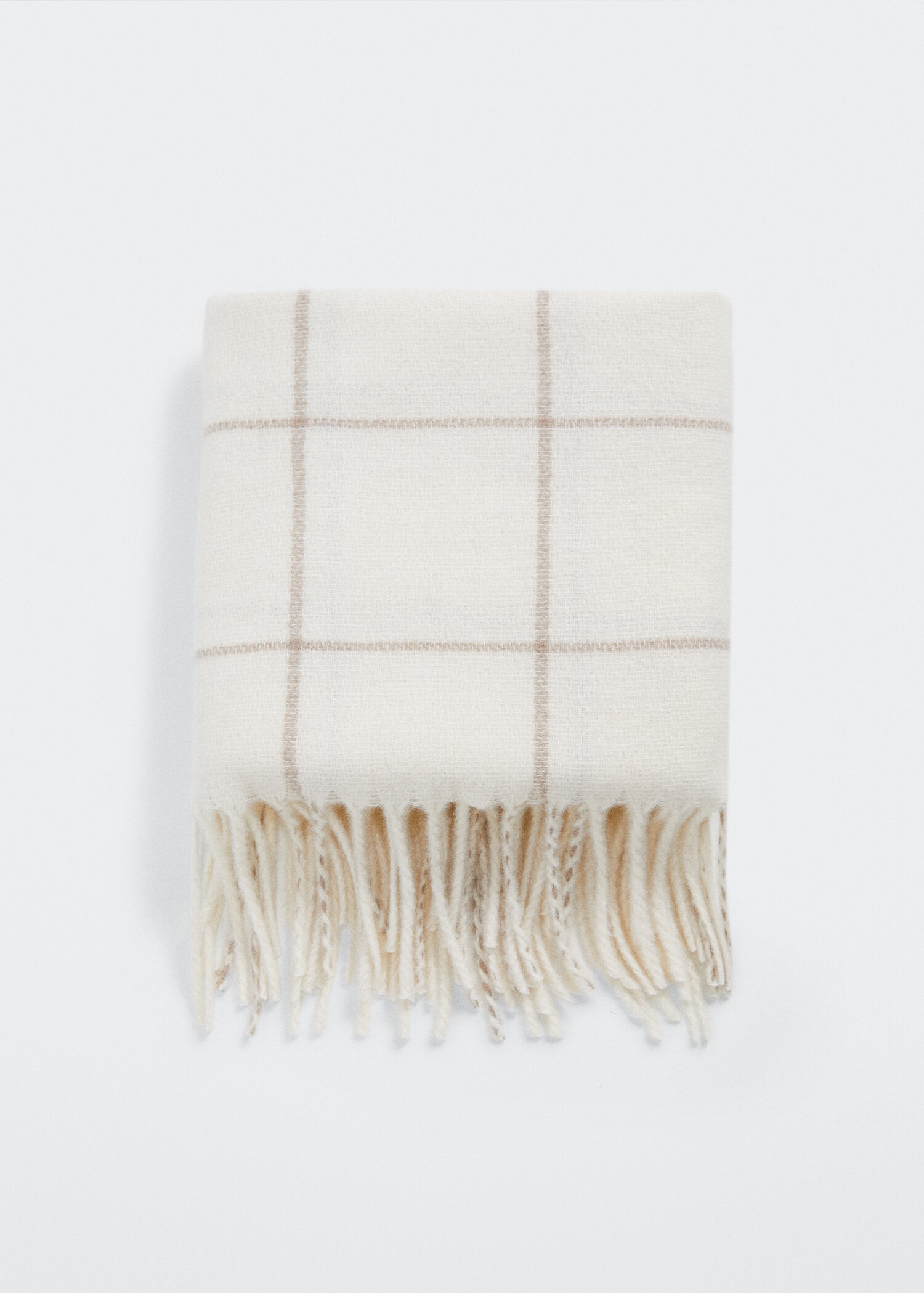 Fringed check scarf - Article without model