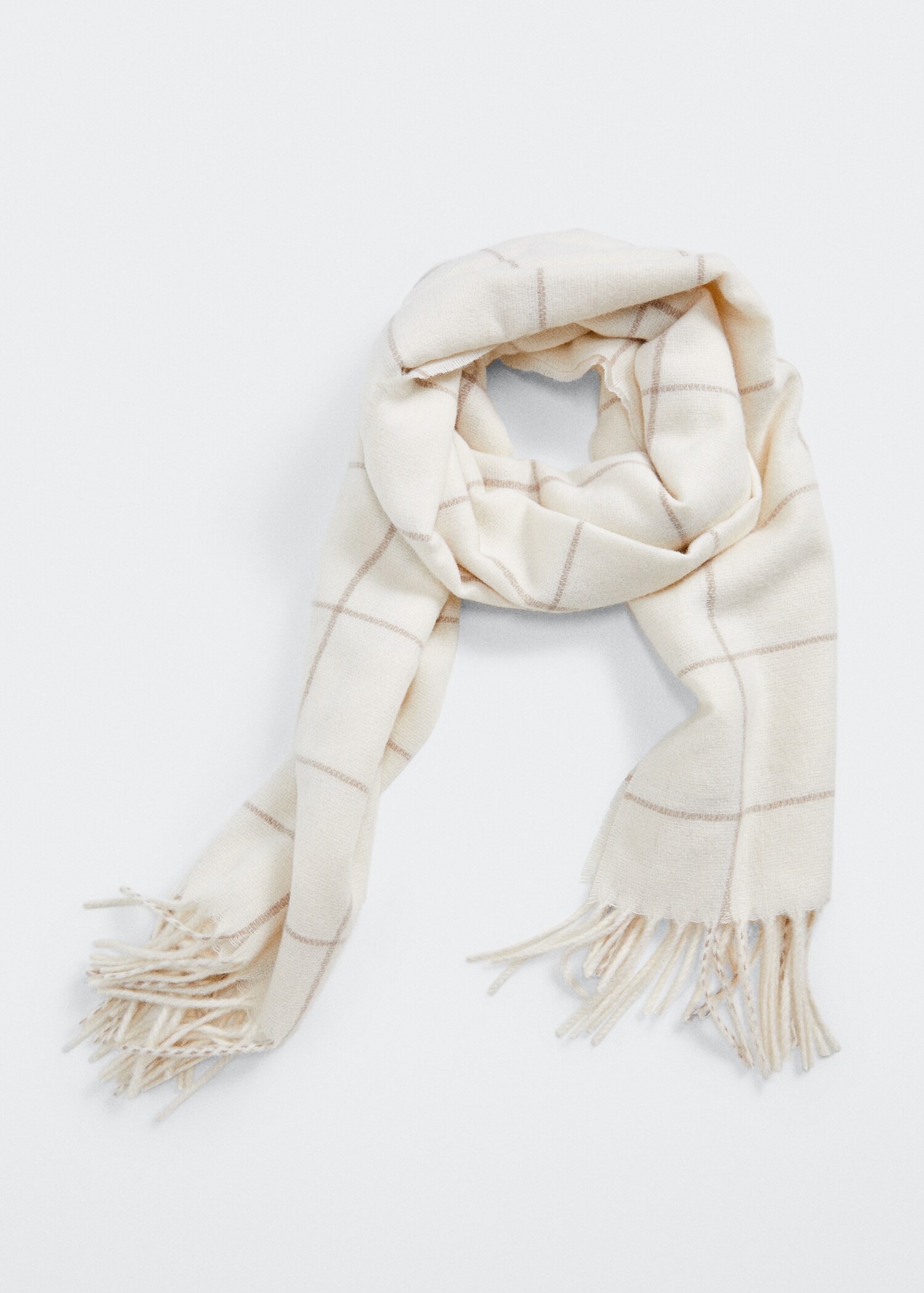Fringed check scarf - Details of the article 3
