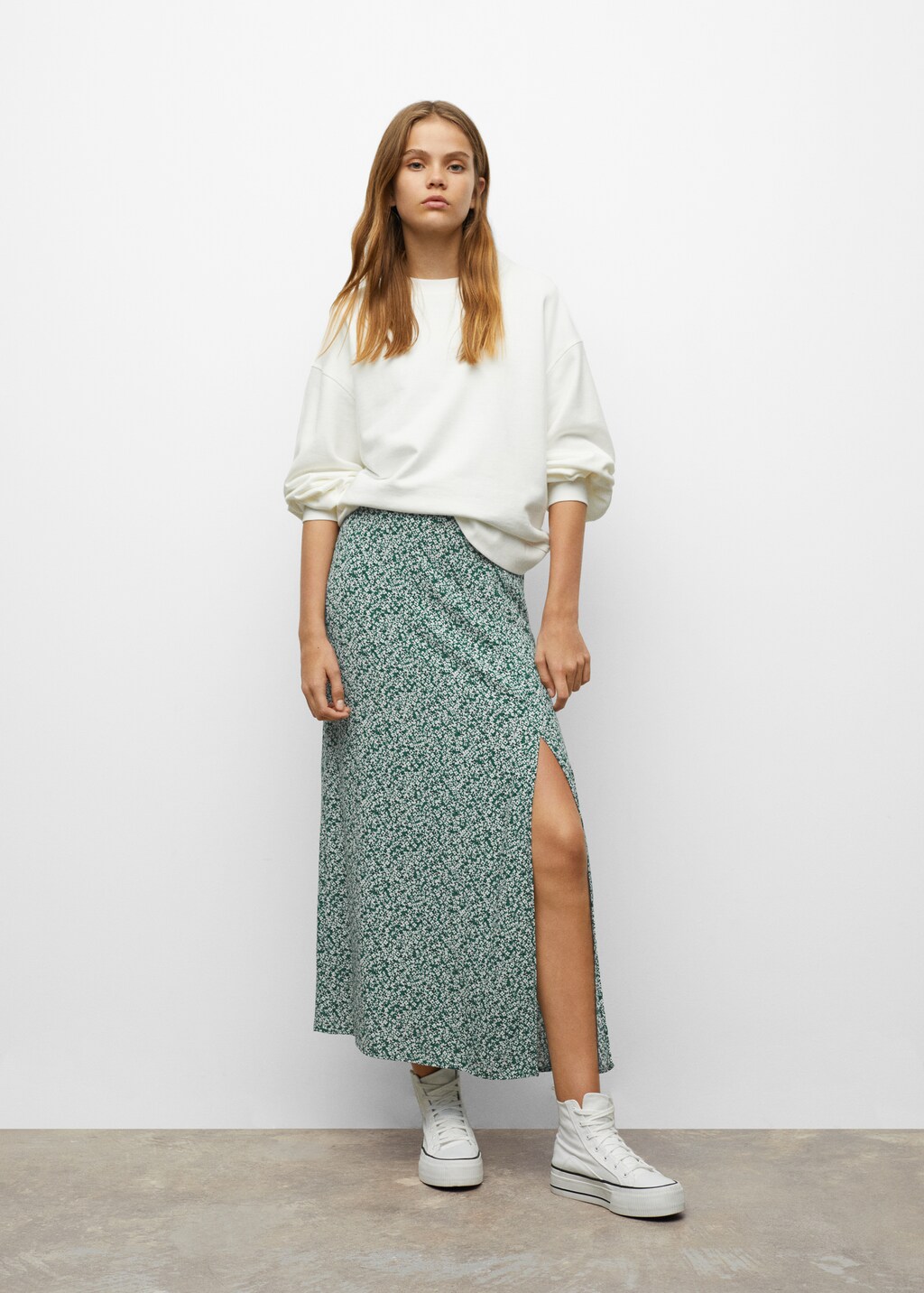 Floral midi skirt