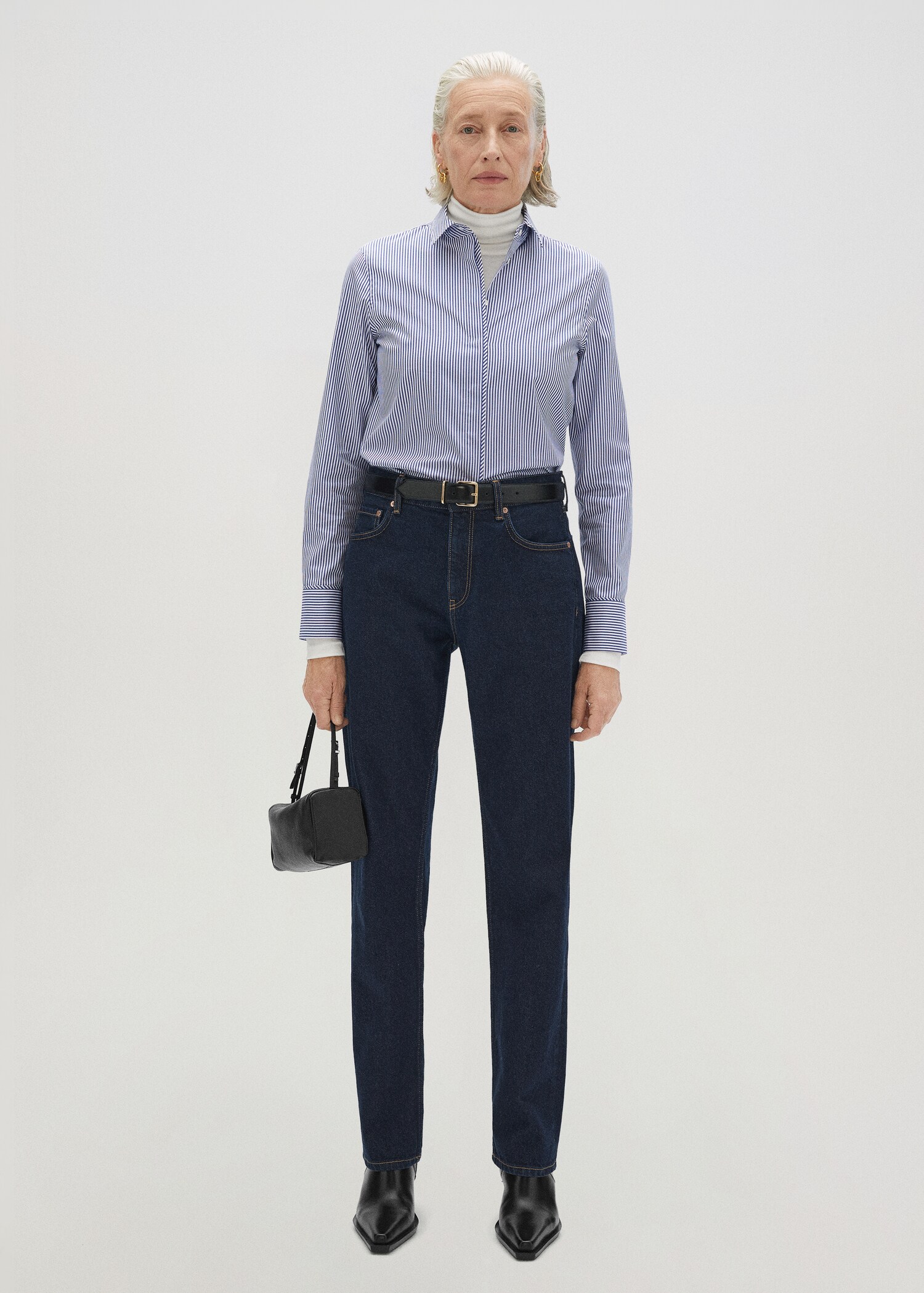 Slim-fit striped poplin shirt  - Details of the article 7