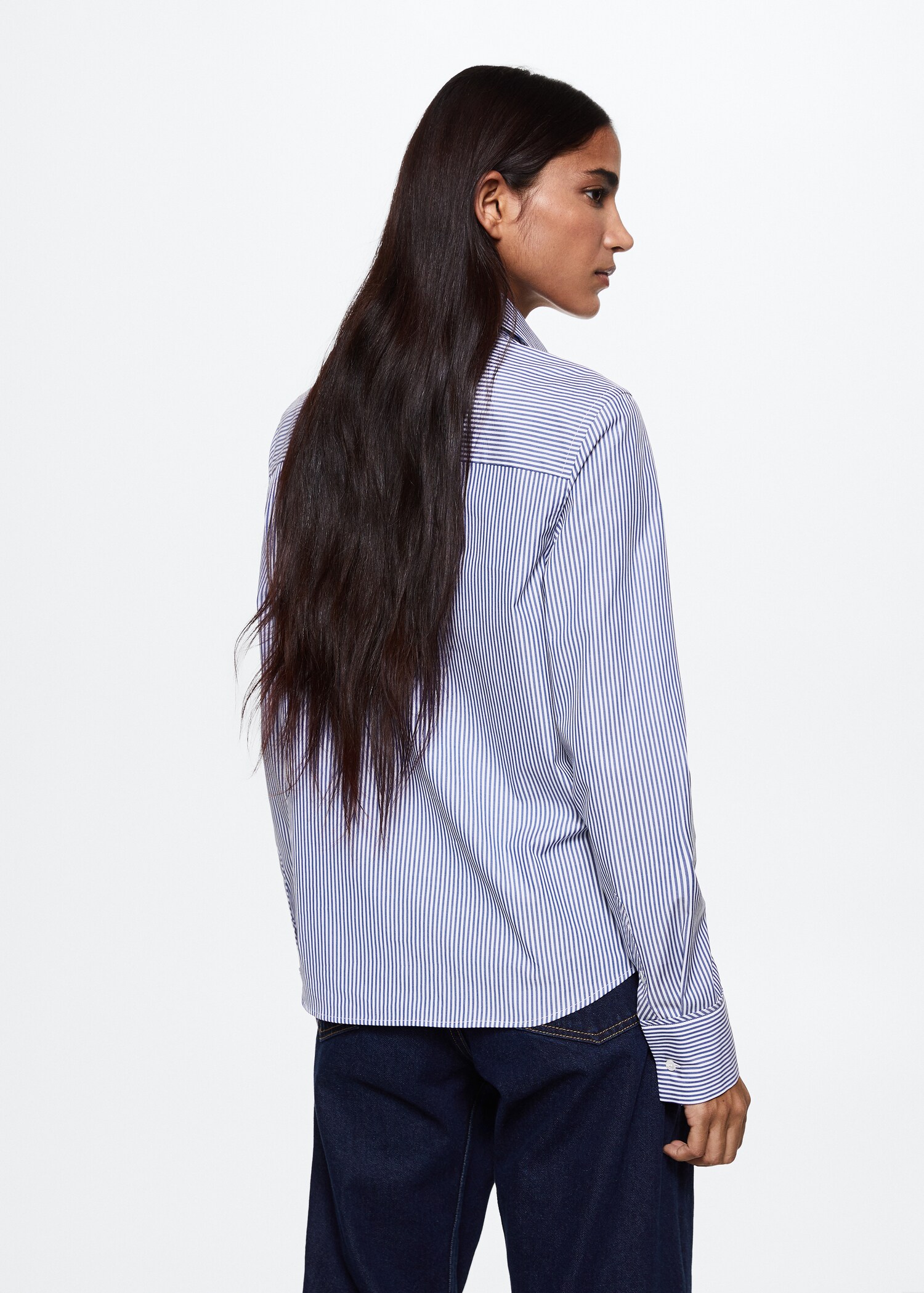 Slim-fit striped poplin shirt  - Reverse of the article