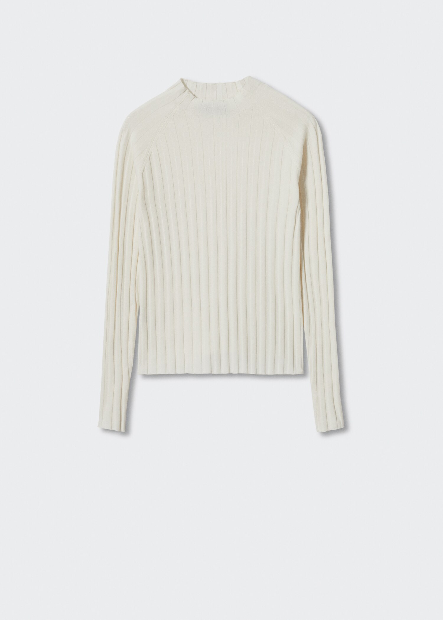 High collar ribbed knit  sweater - Article without model