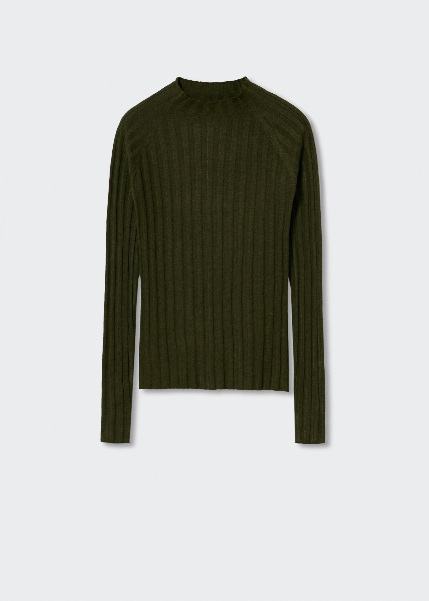 High collar ribbed knit  sweater - Article without model