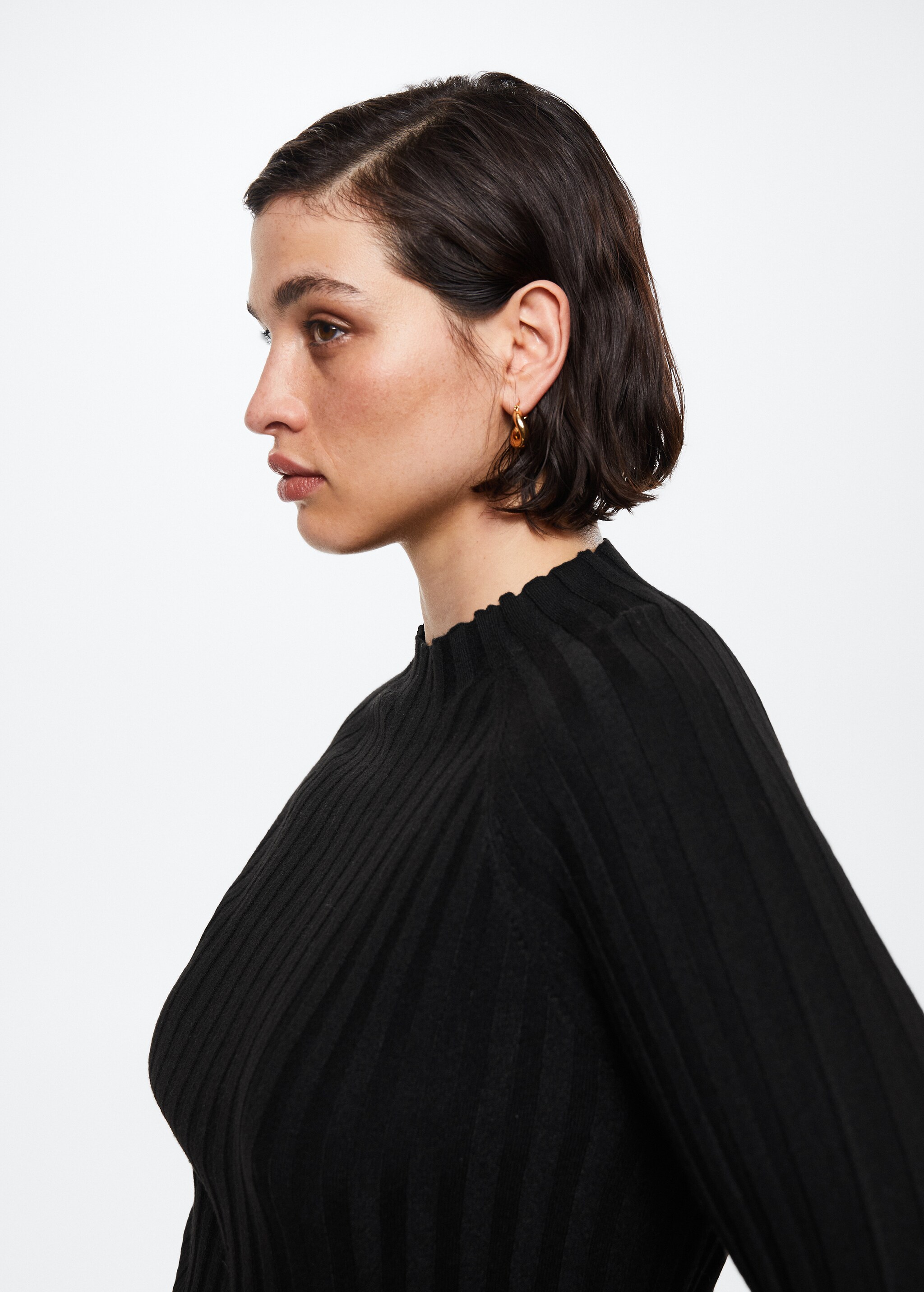 High collar ribbed knit  sweater - Details of the article 4
