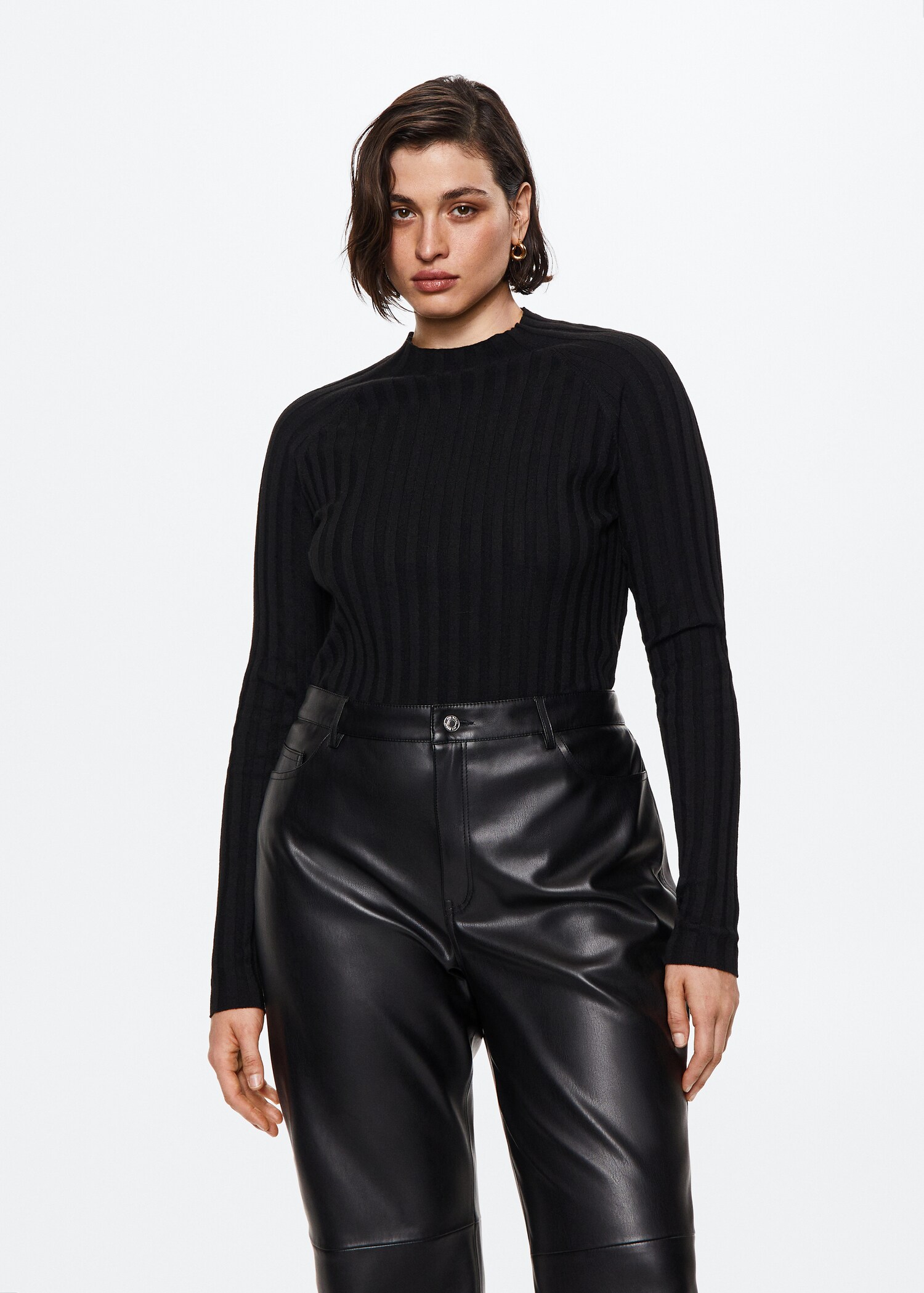 High collar ribbed knit  sweater - Details of the article 5