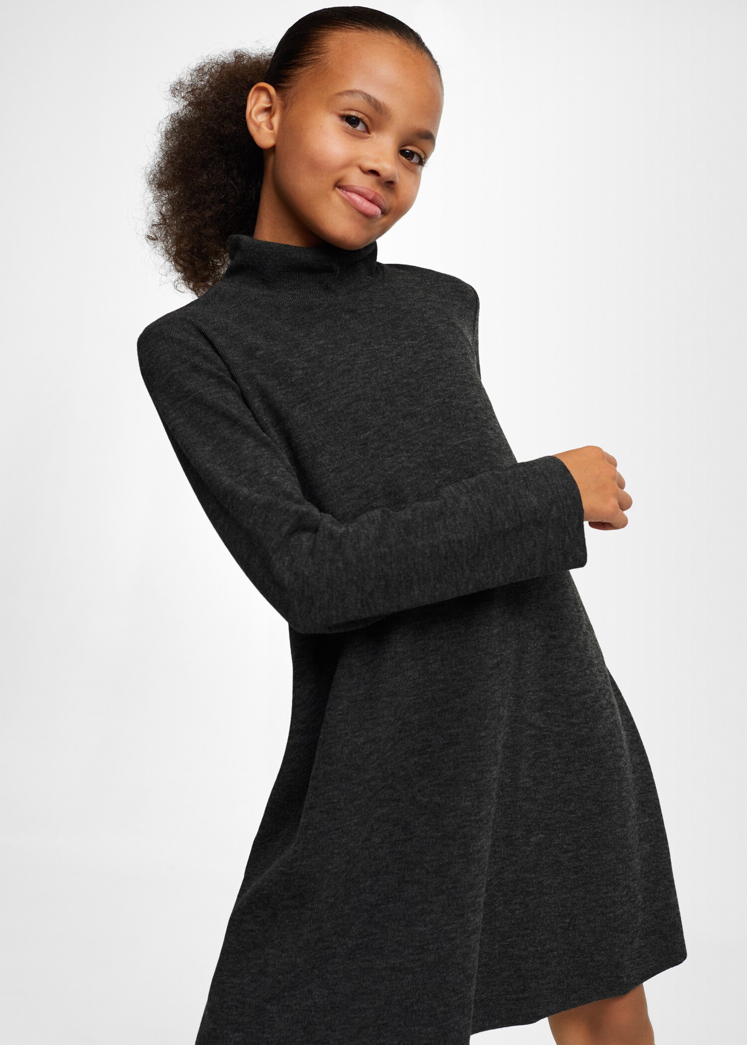 Knitted Perkins neck dress - Details of the article 1