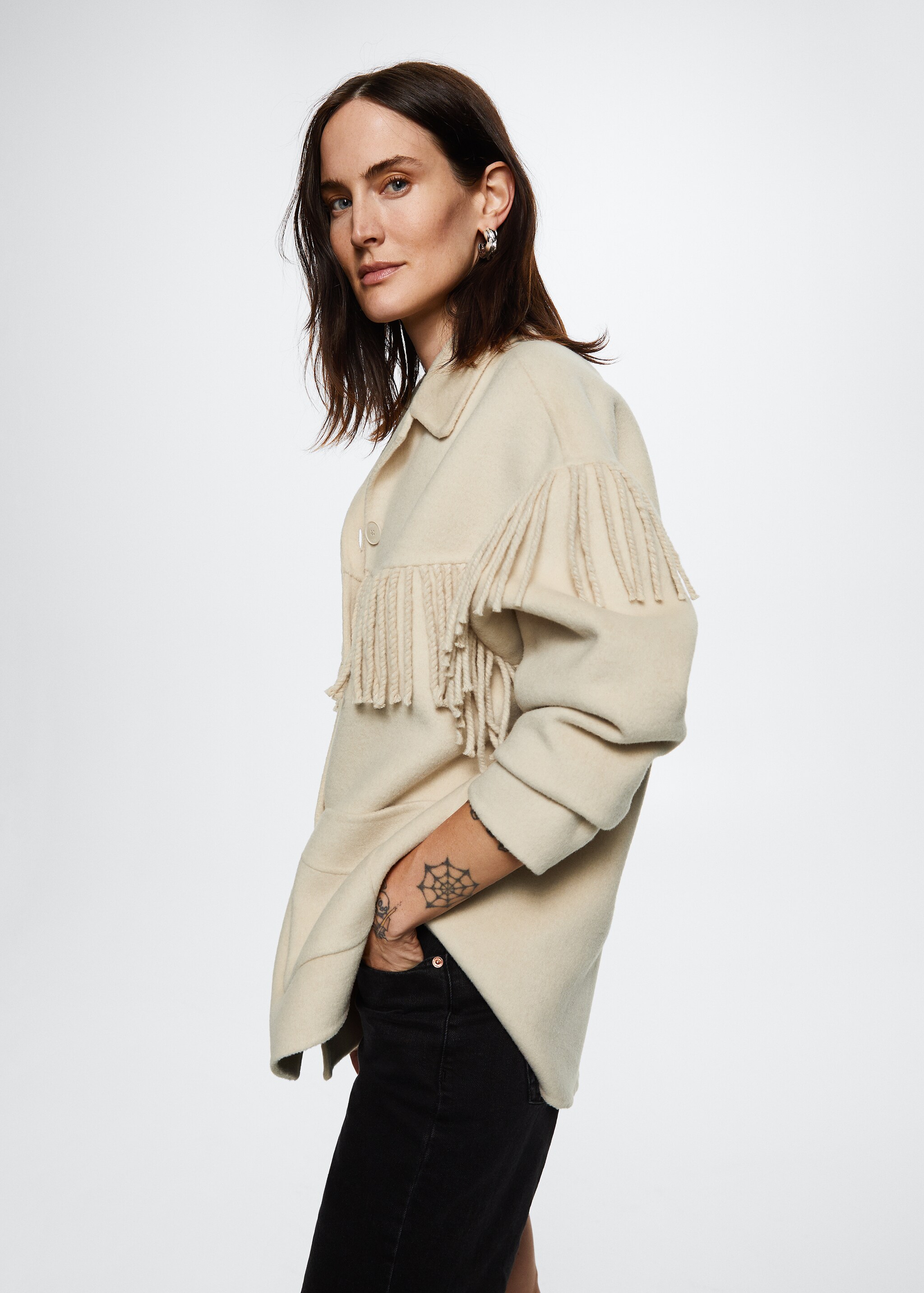 Handmade fringed overshirt - Details of the article 3