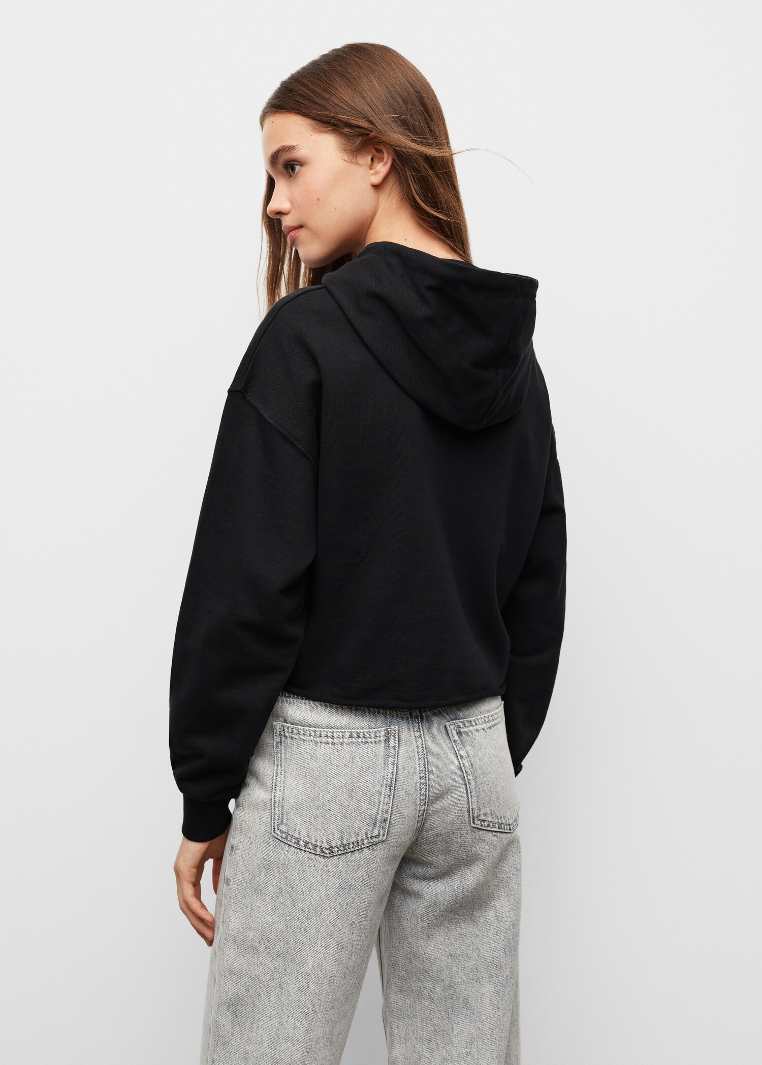 Cropped sweatshirt hoodie - Reverse of the article
