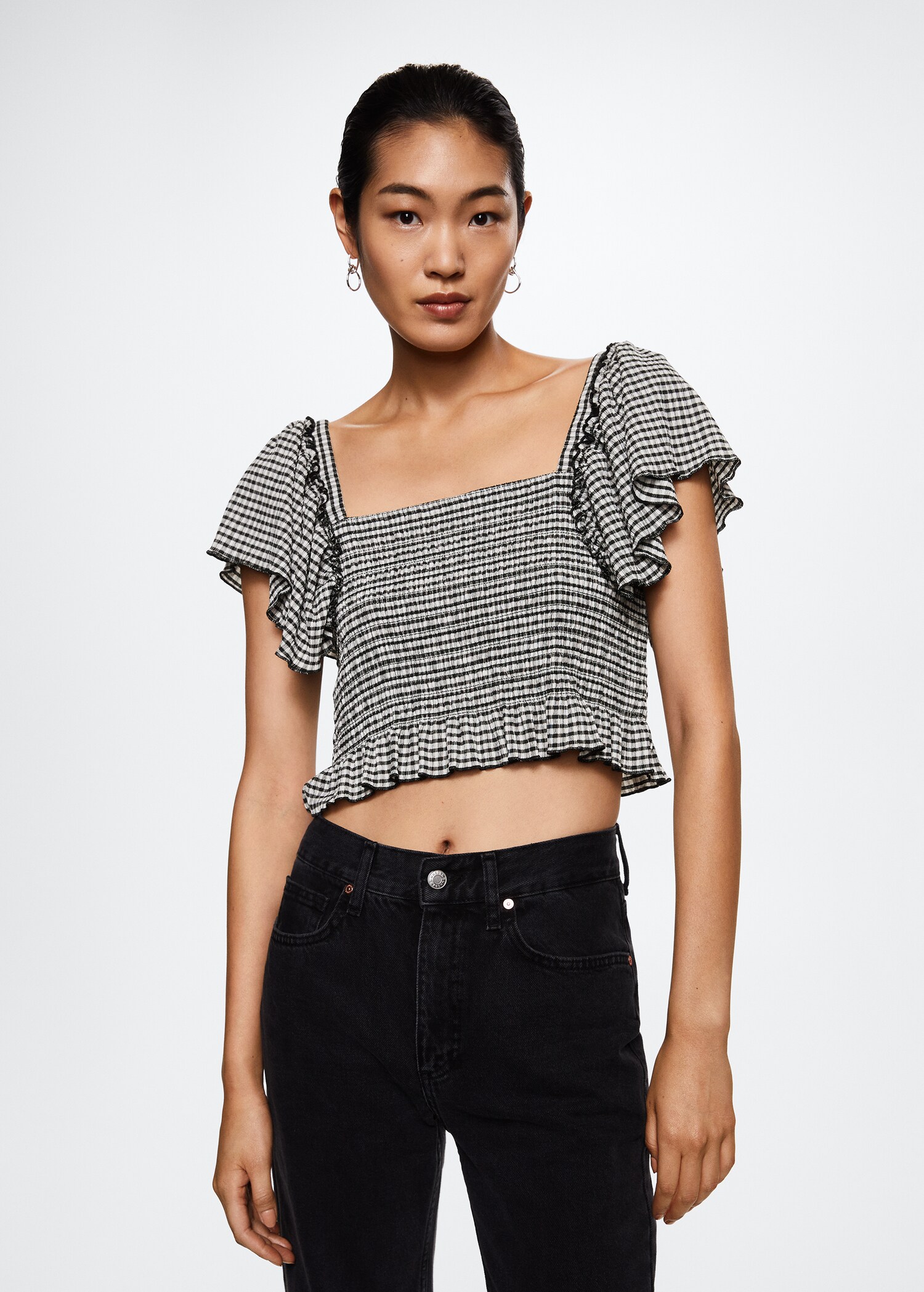 Top met gingham ruit - Middenvlak