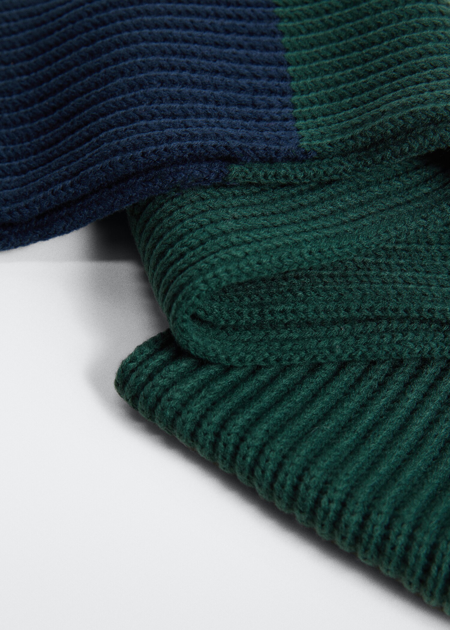 Bicolour knit scarf - Medium plane