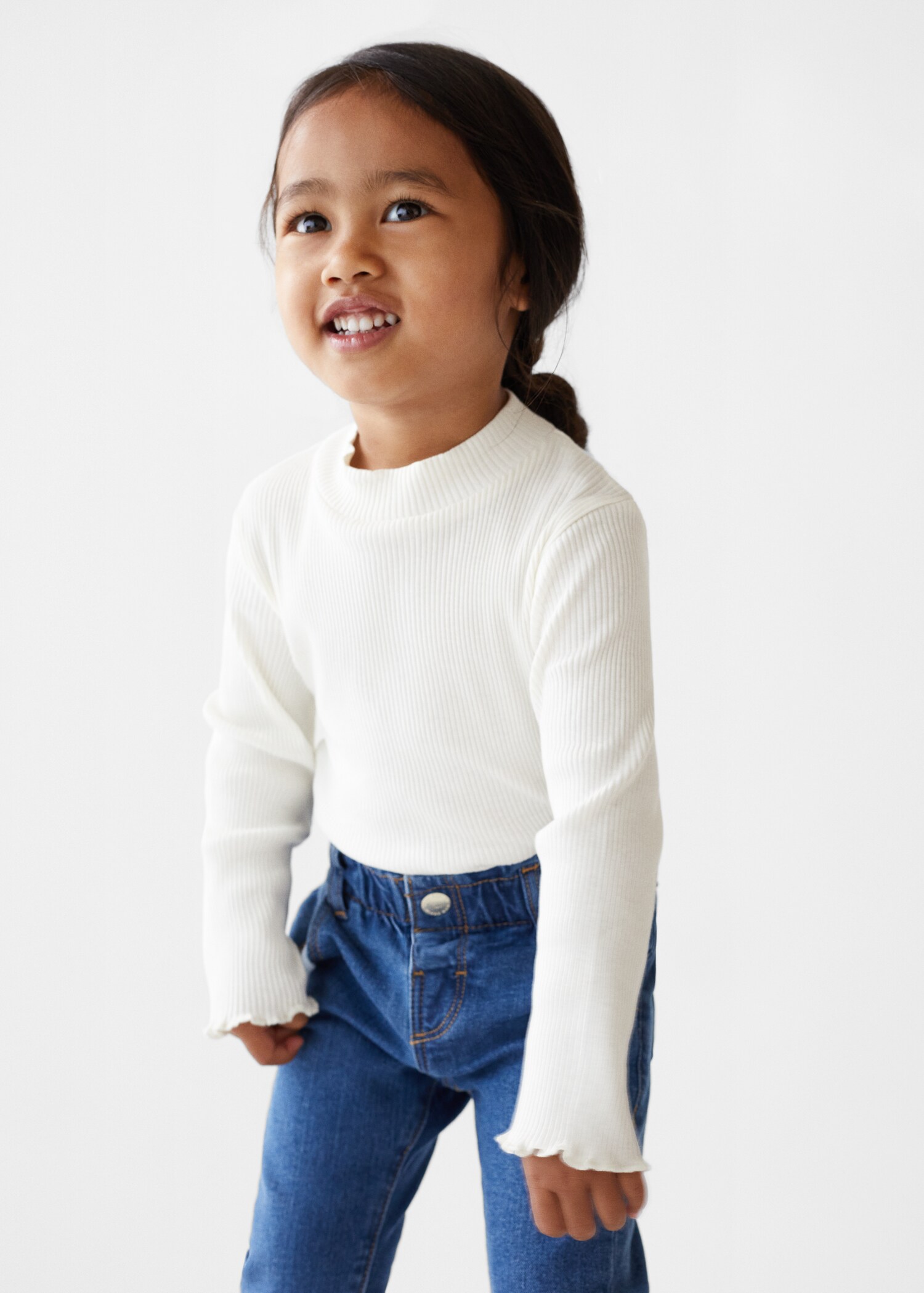 Ribbed high neck t-shirt - Medium plane