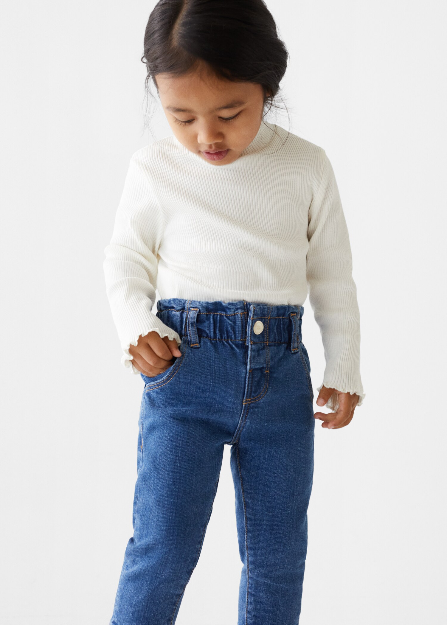 Ribbed high neck t-shirt - Details of the article 1