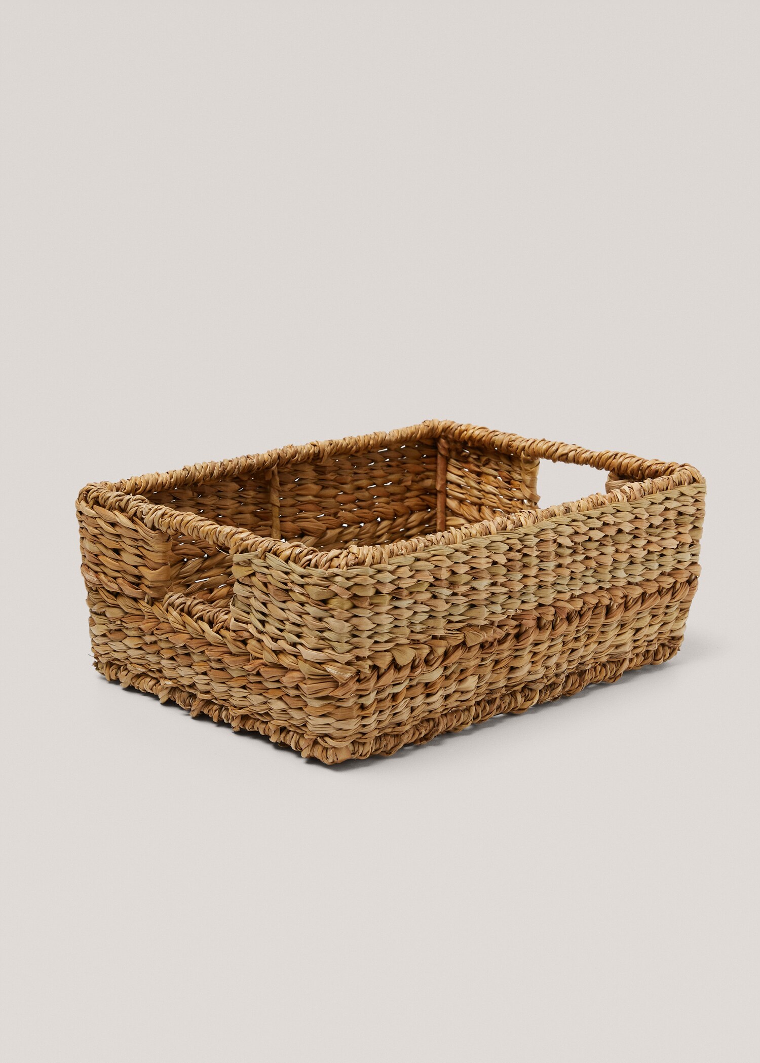 Rechteckiger Korb aus Naturfasern 35 x 25 x 13 cm - Mittlere Ansicht
