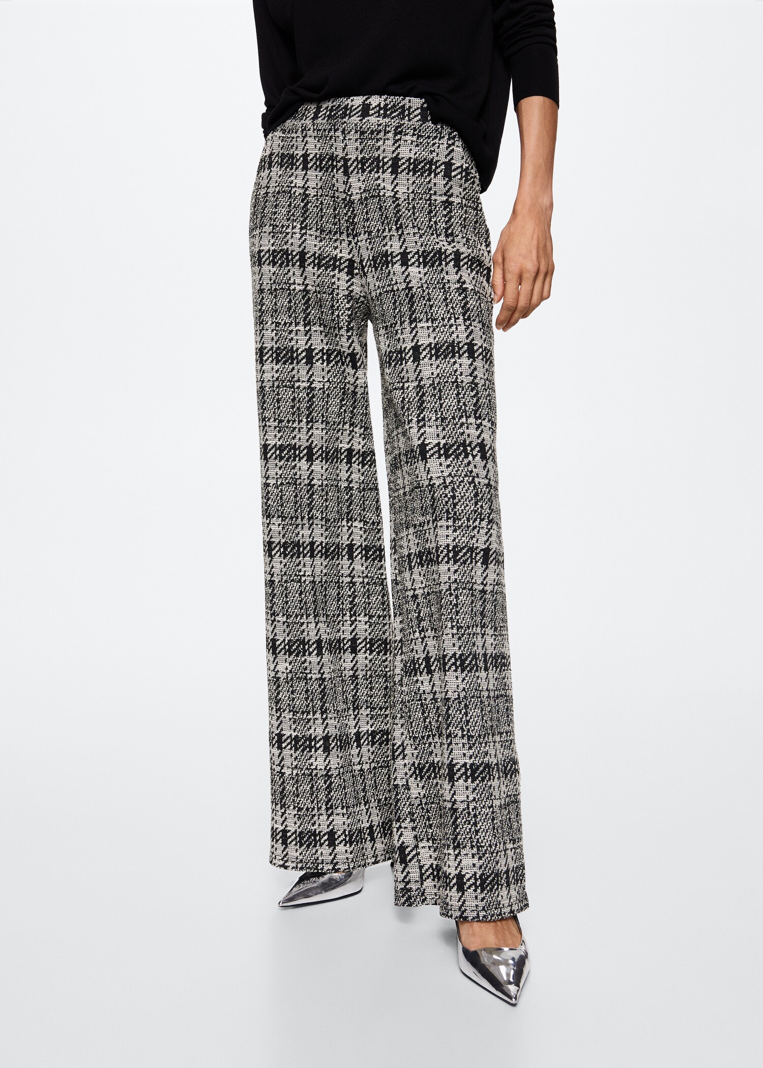 Pantalón tweed cuadros - Plano medio