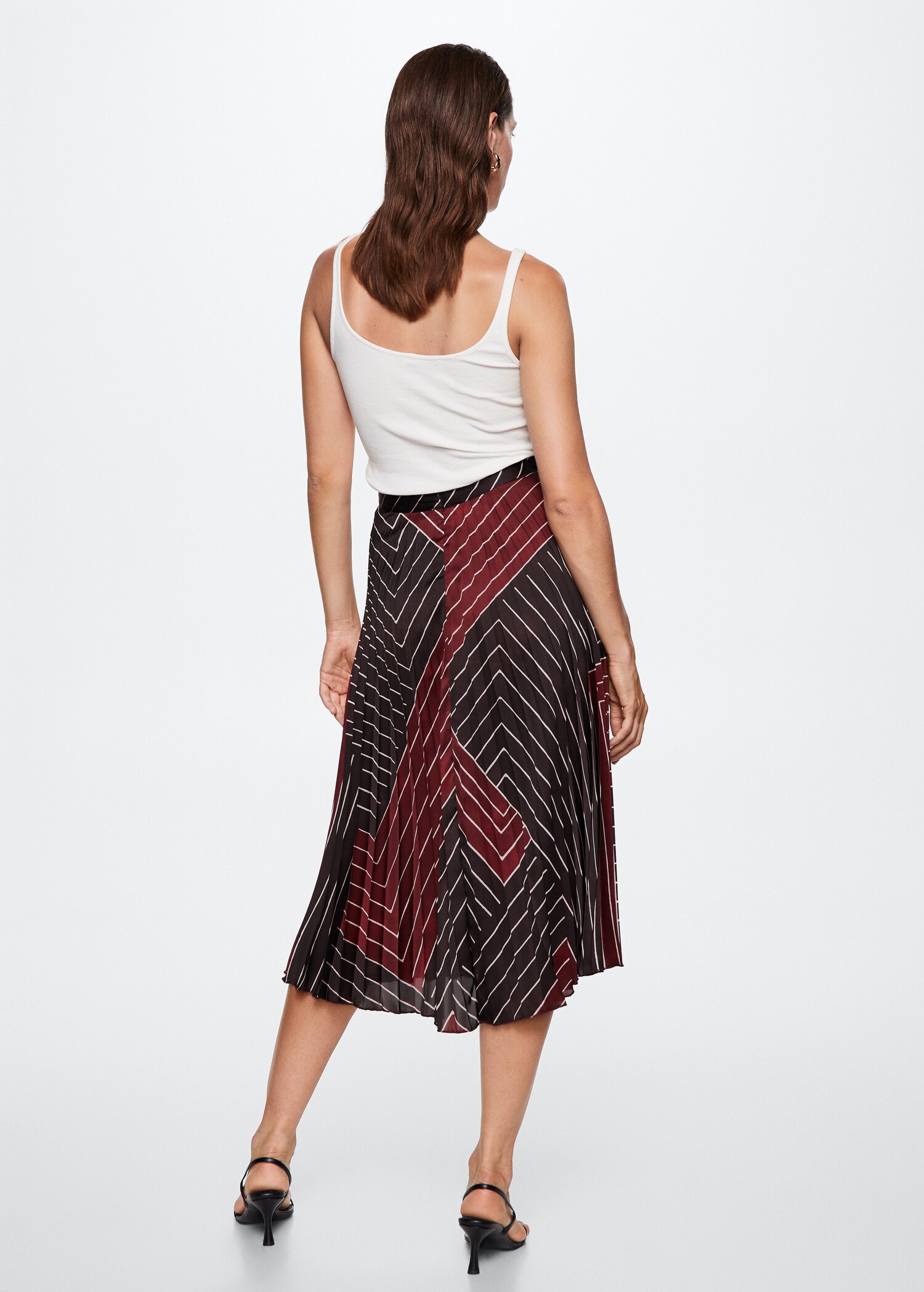 Printed pleated skirt - Reverse of the article