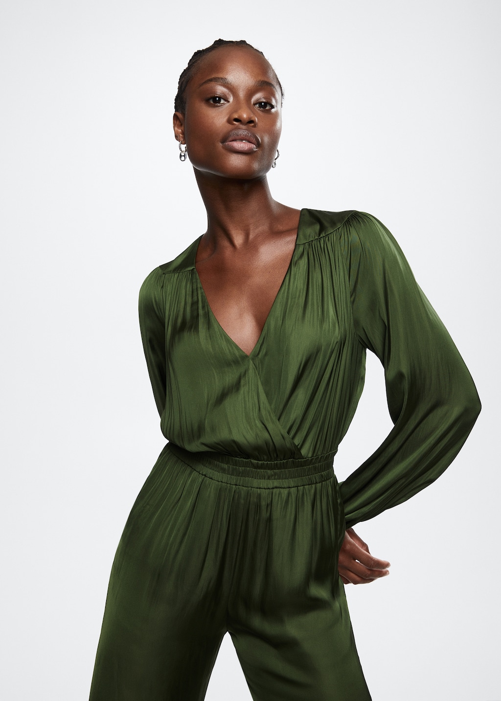 Long satin jumpsuit Women MANGO Mauritius