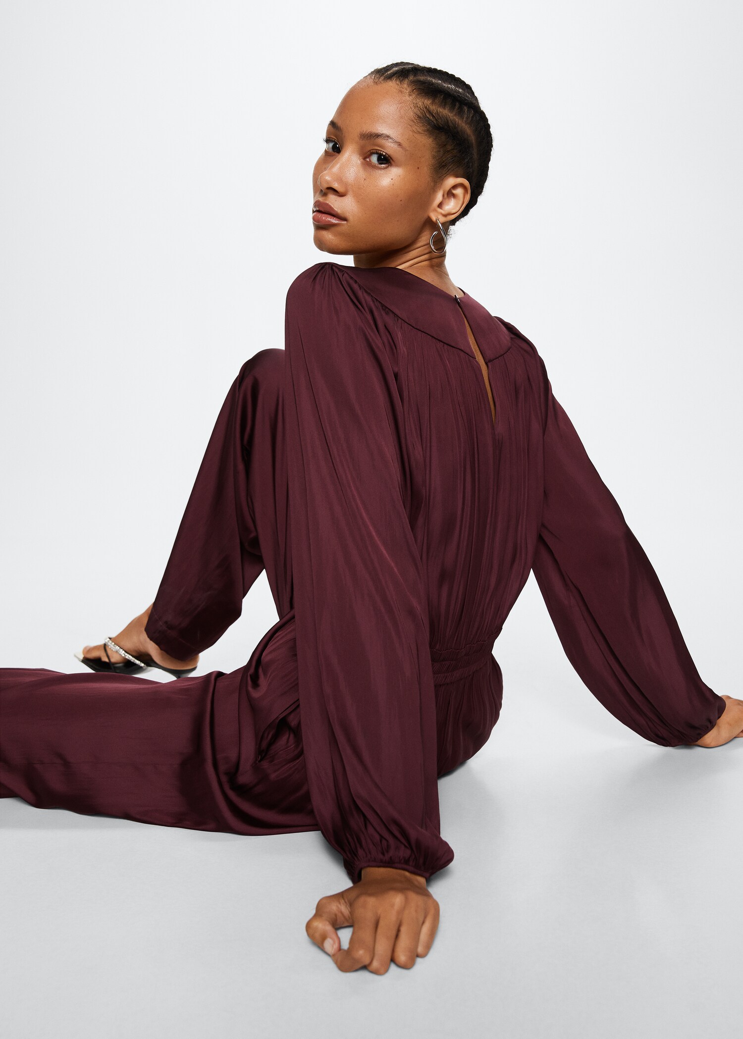 Long satin jumpsuit - Details of the article 2