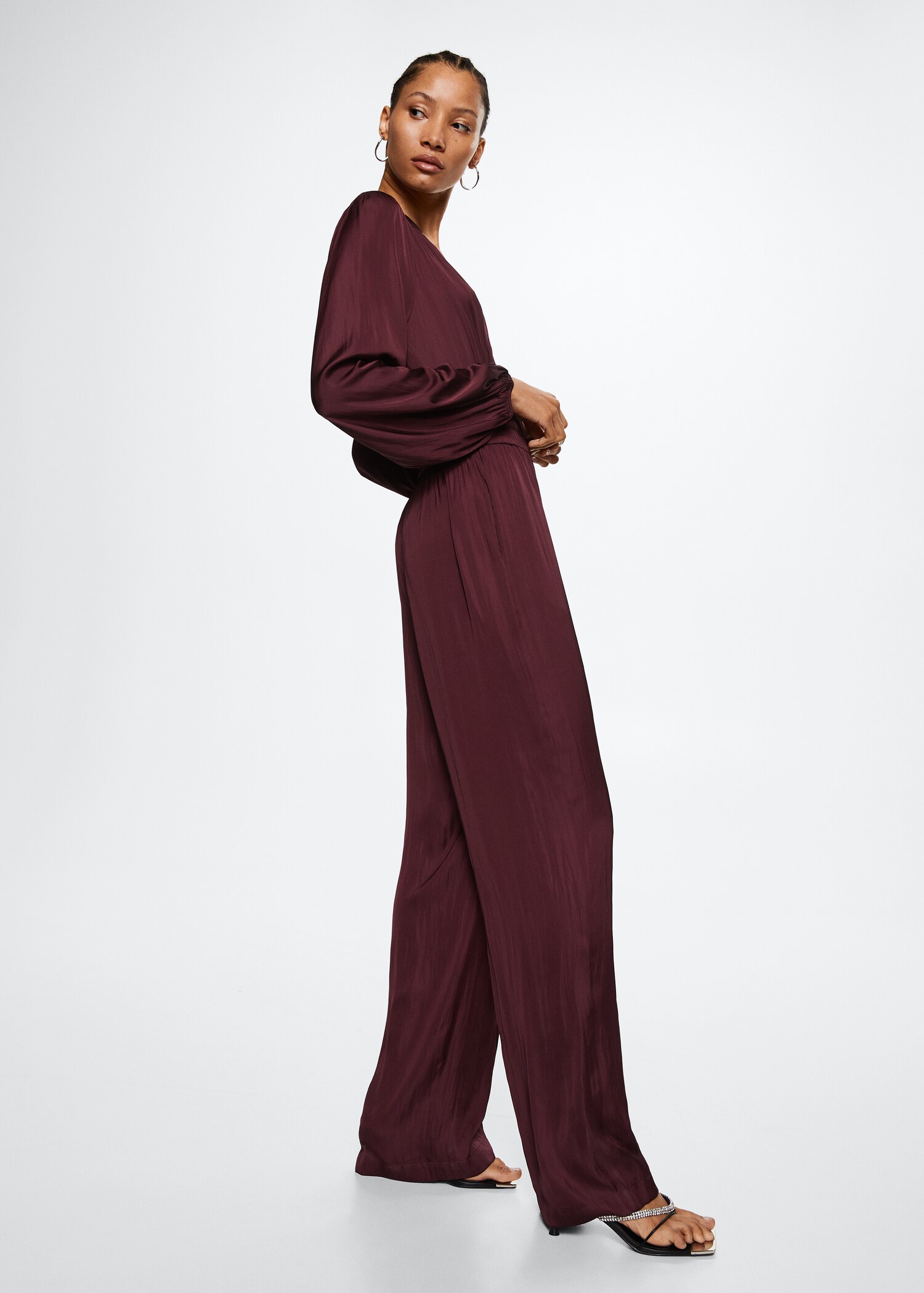 Long satin jumpsuit - Details of the article 6