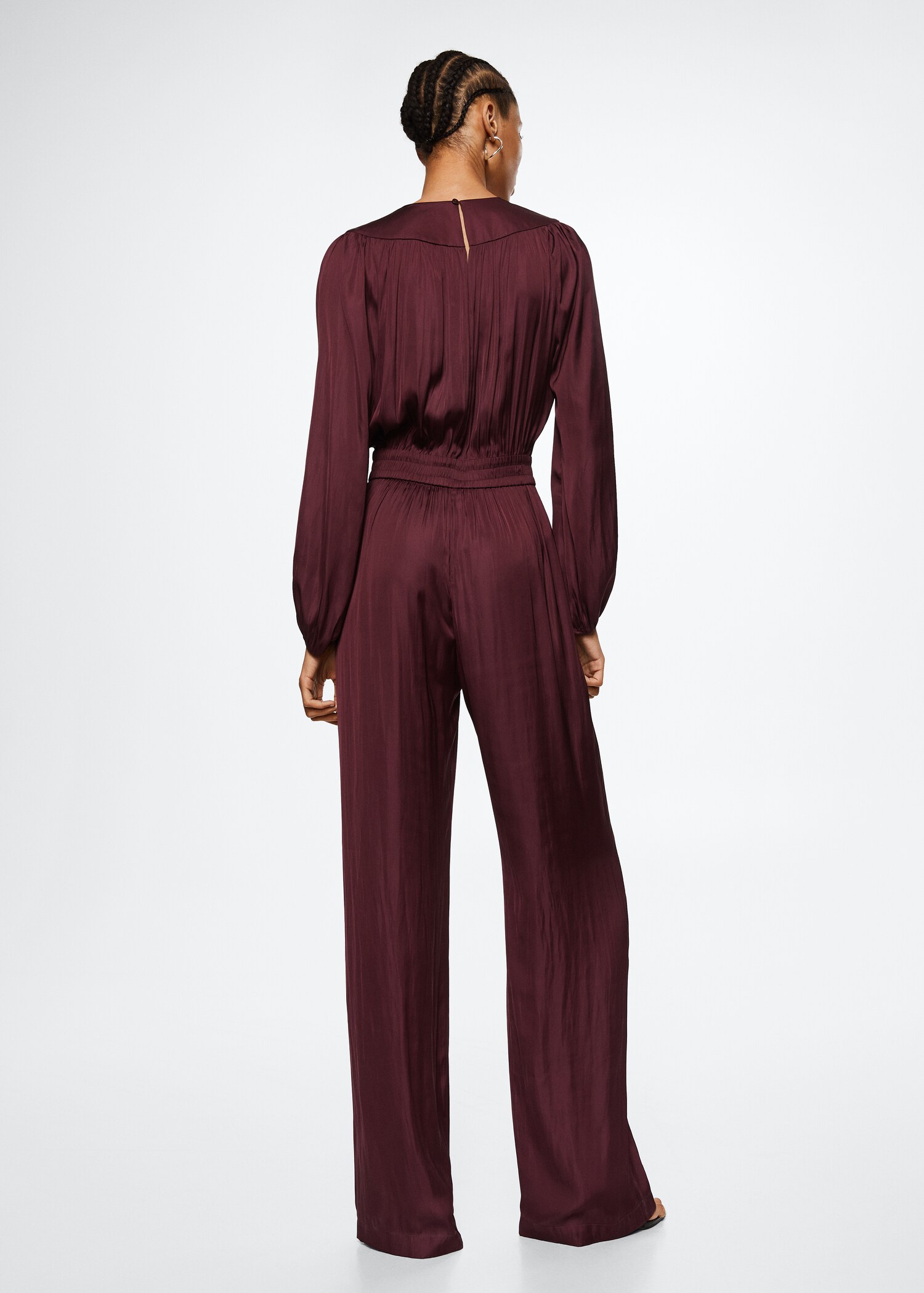 Long satin jumpsuit - Reverse of the article
