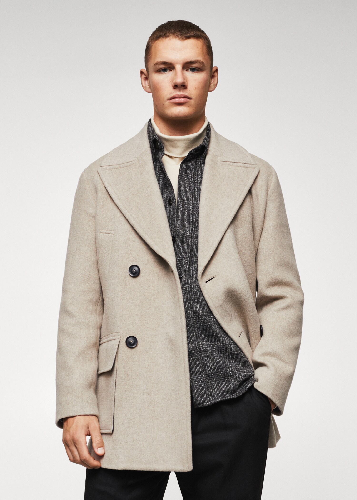 Wool double-breasted coat - Medium plane