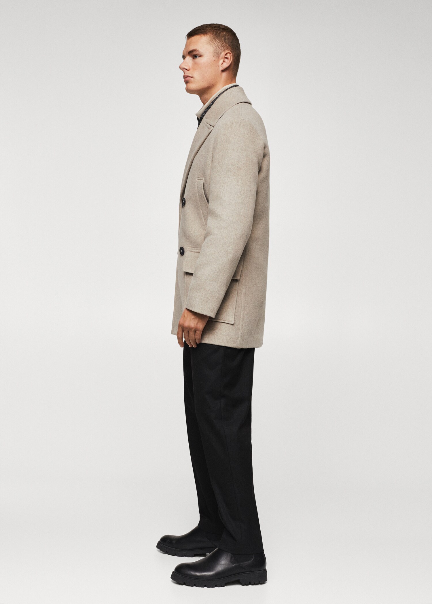 Wool double-breasted coat - Details of the article 1
