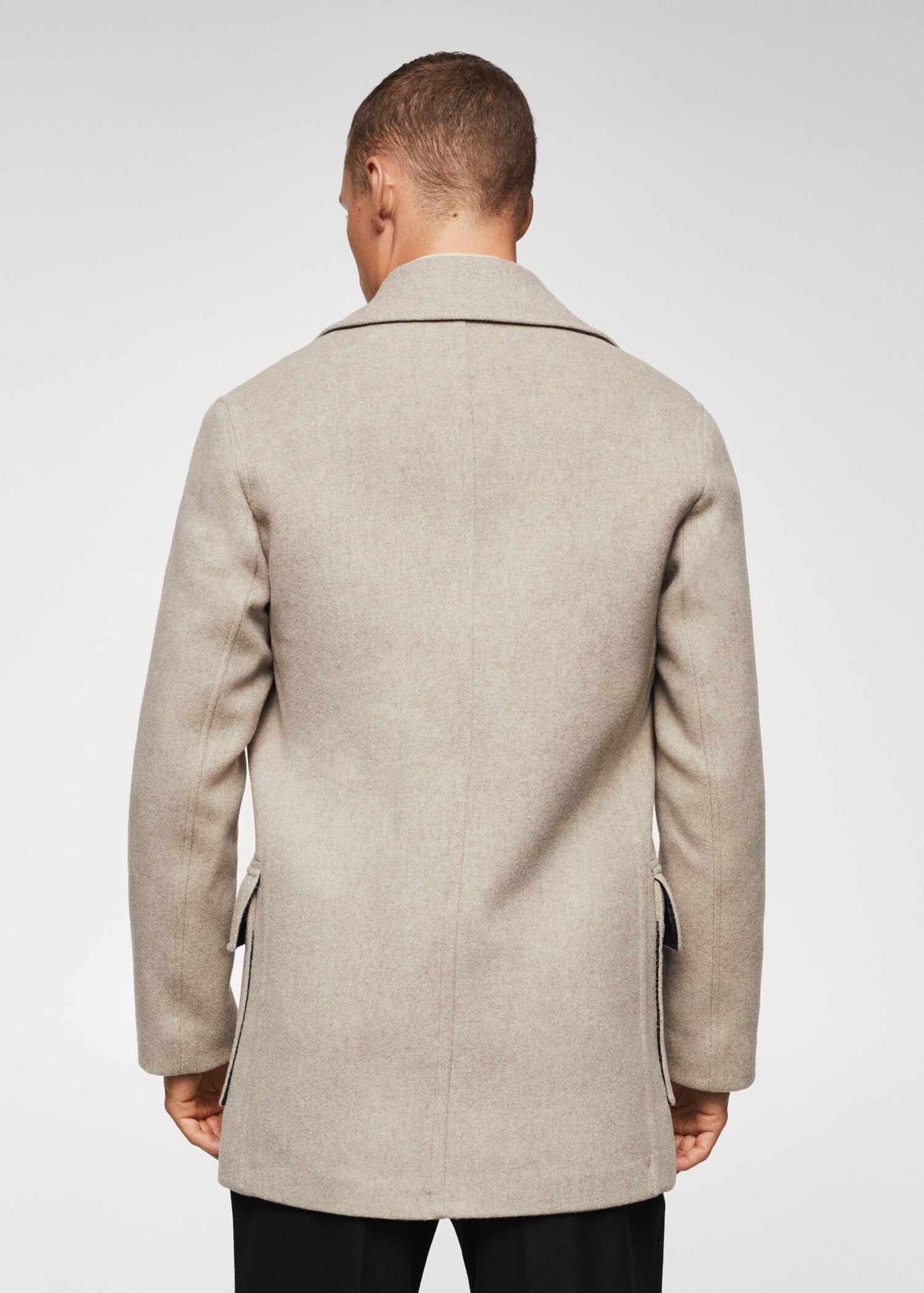 Wool double-breasted coat - Reverse of the article