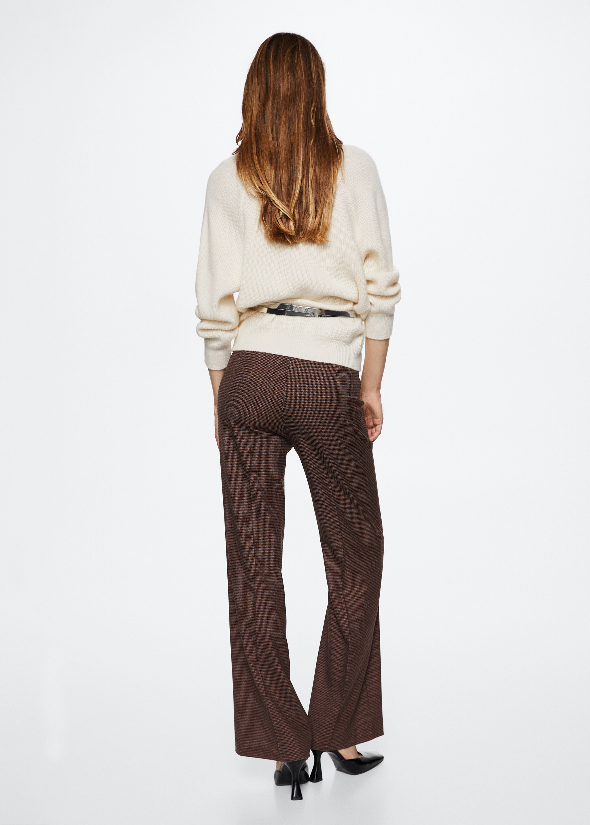 Houndstooth print straight trousers - Reverse of the article