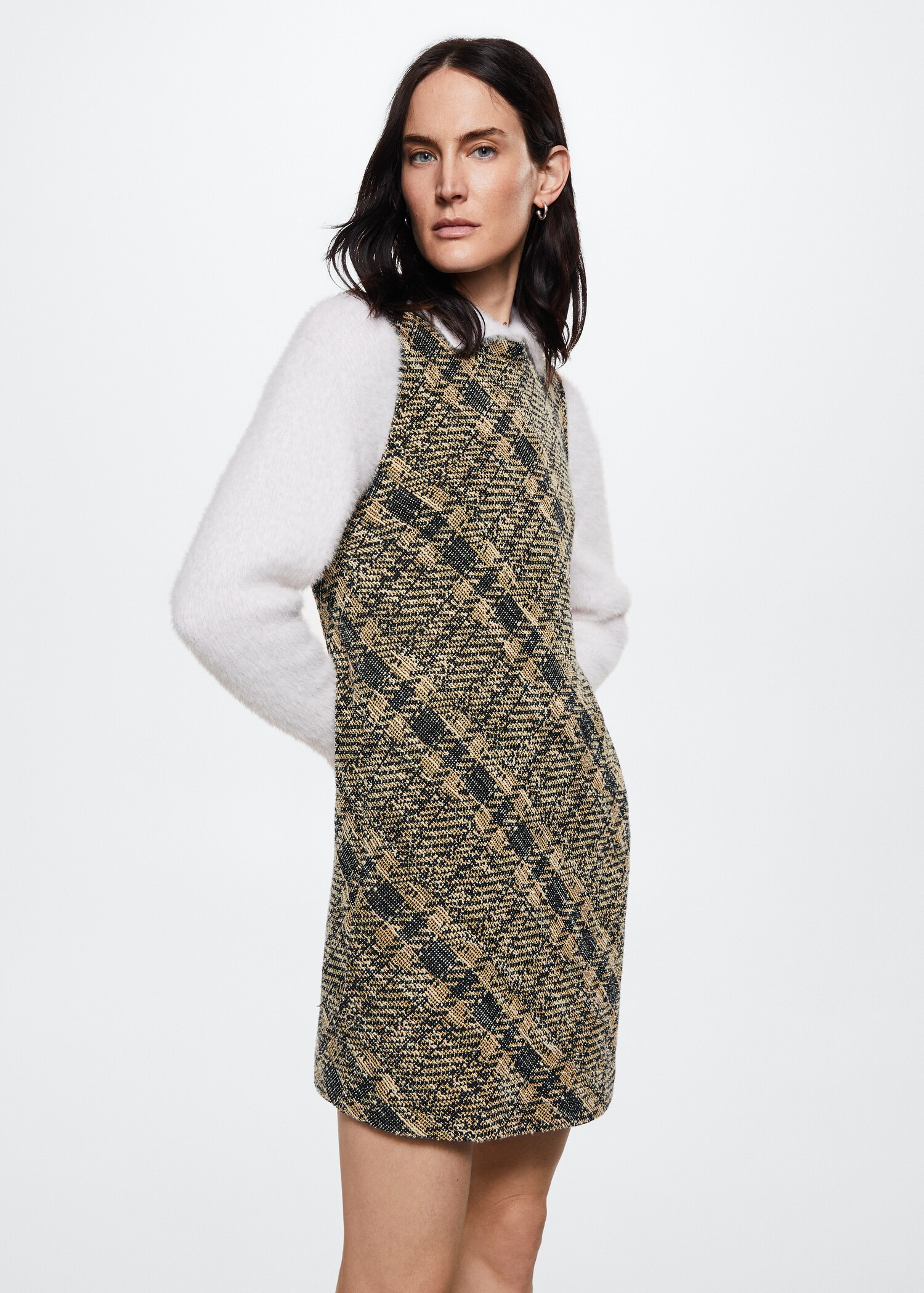 Robe chasuble tweed - Plan moyen