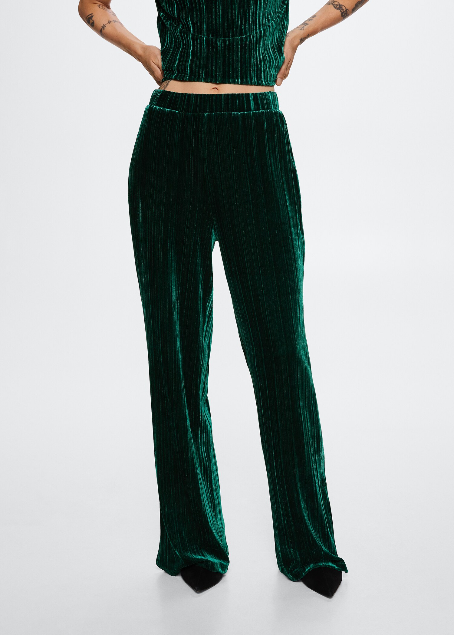 Straight velvet trousers - Medium plane