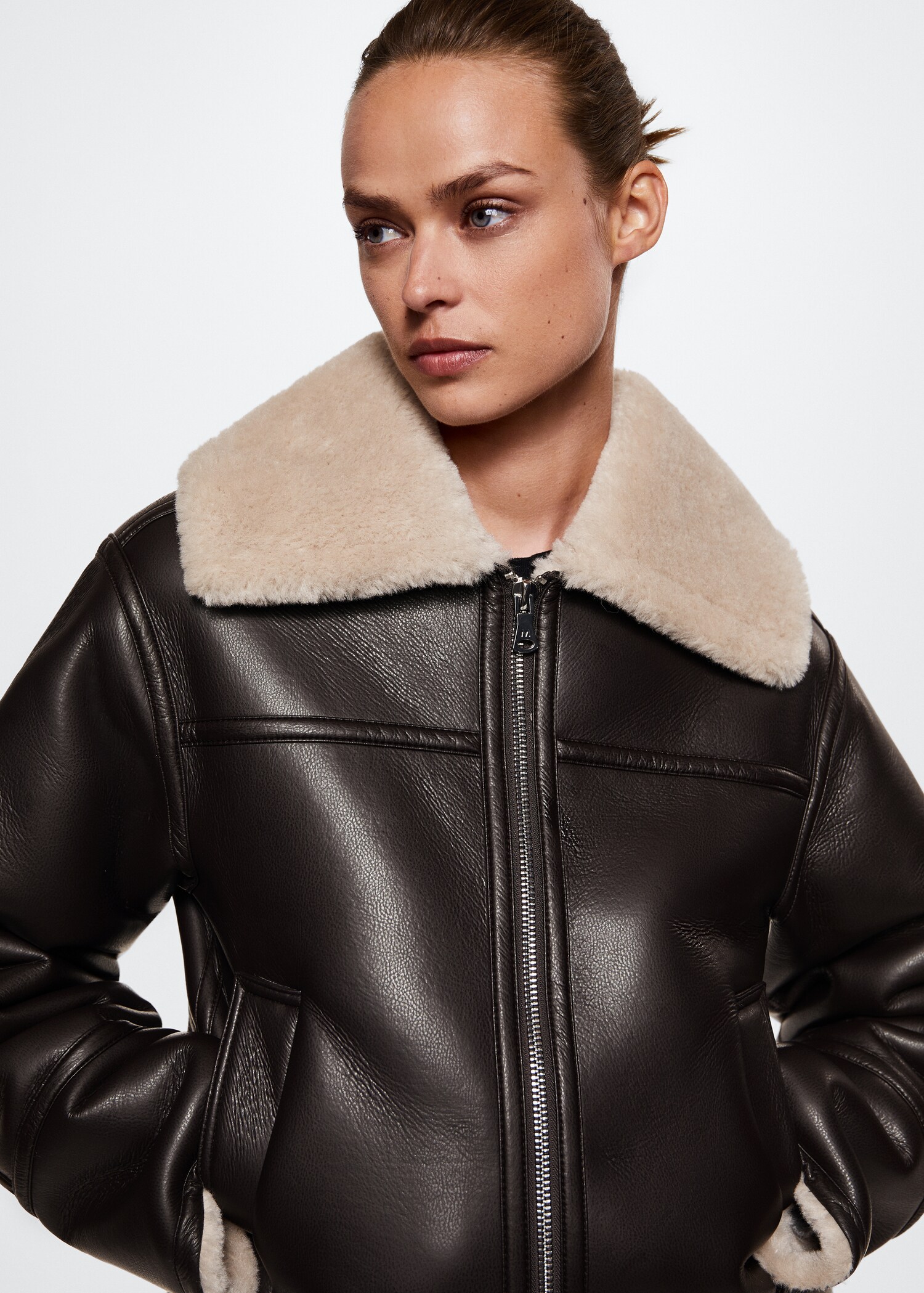 Faux shearling-lined jacket - Details of the article 1