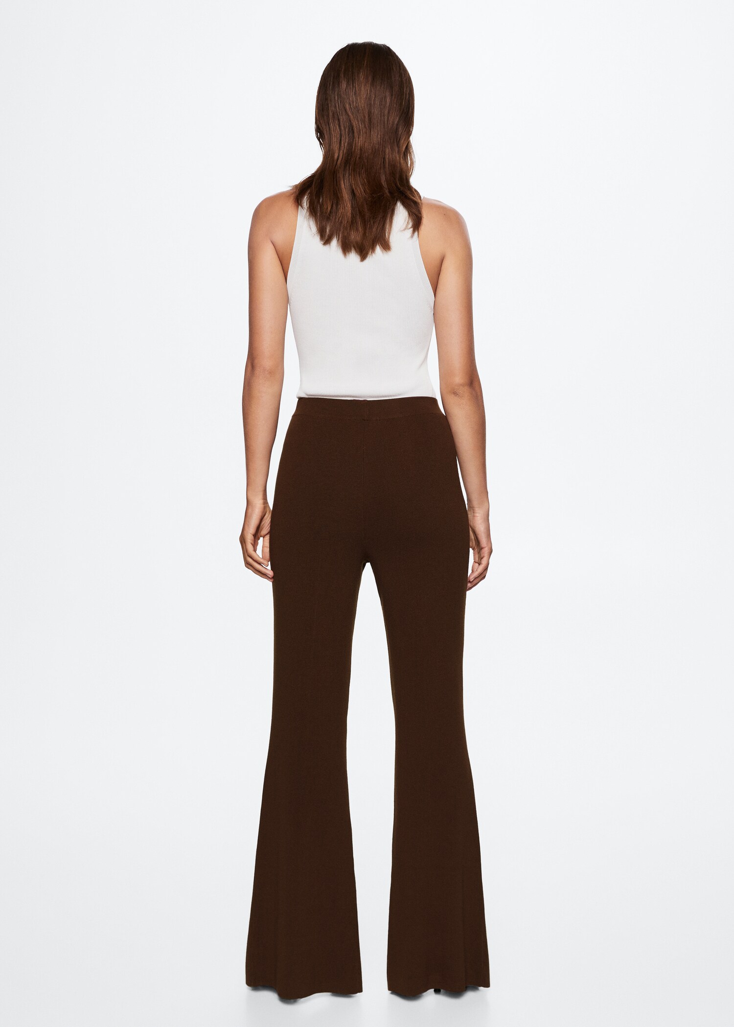Knitted flared trousers with slits - Reverse of the article
