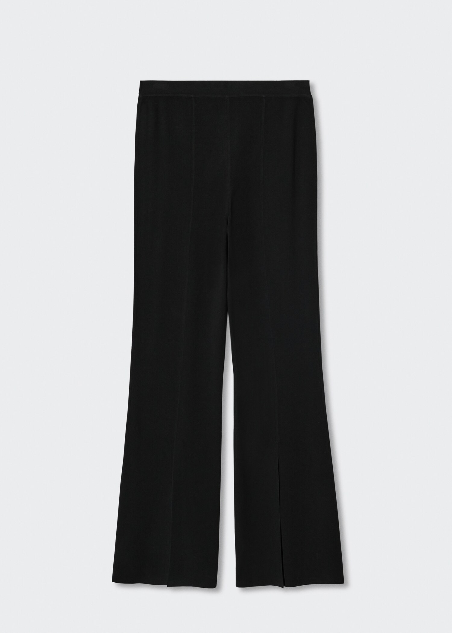 Knitted flared trousers with slits - Article without model