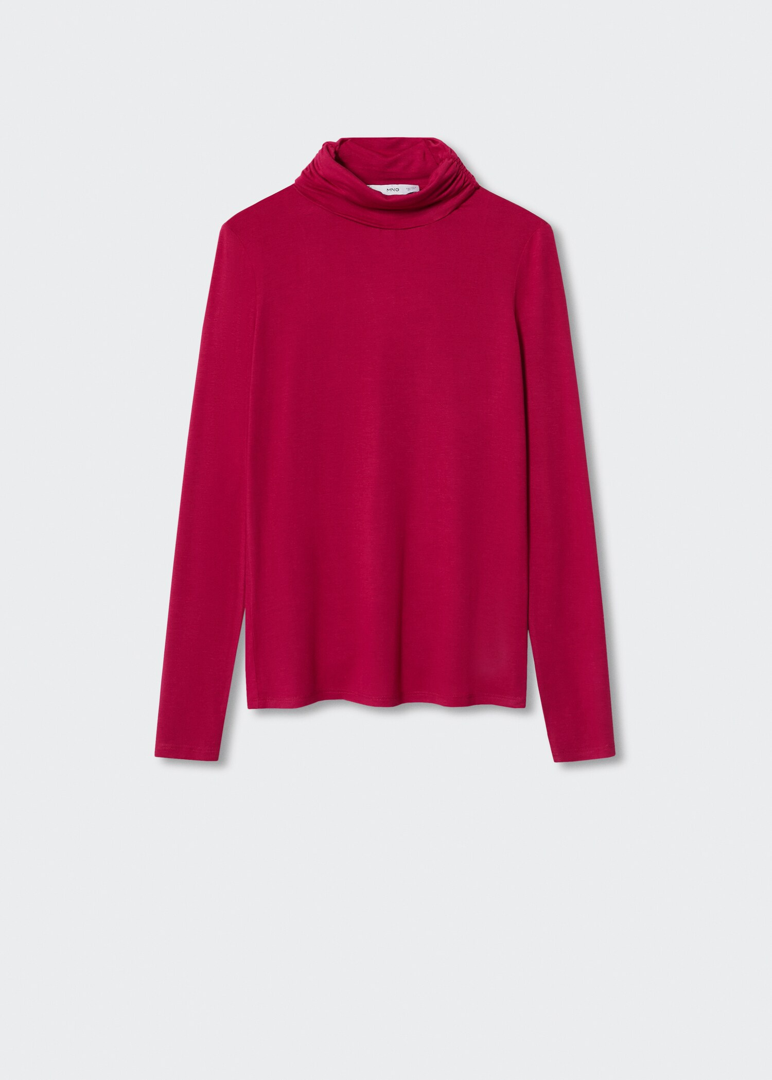 T-shirt met hoge gedrapeerde hals - Artikel zonder model